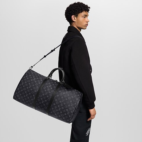 حقيبة Keepall Bandoulière 55 Monogram Eclipse in الرجال's مجموعة السفر حقائب السفر collections by Louis Vuitton (تكبير صورة المنتج)