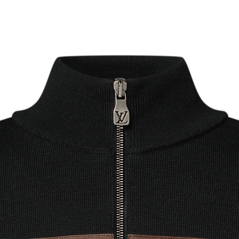 Knit Blouson With Leather Bands in Men's Ready to Wear All Ready-To-Wear collections by Louis Vuitton (Product zoom)