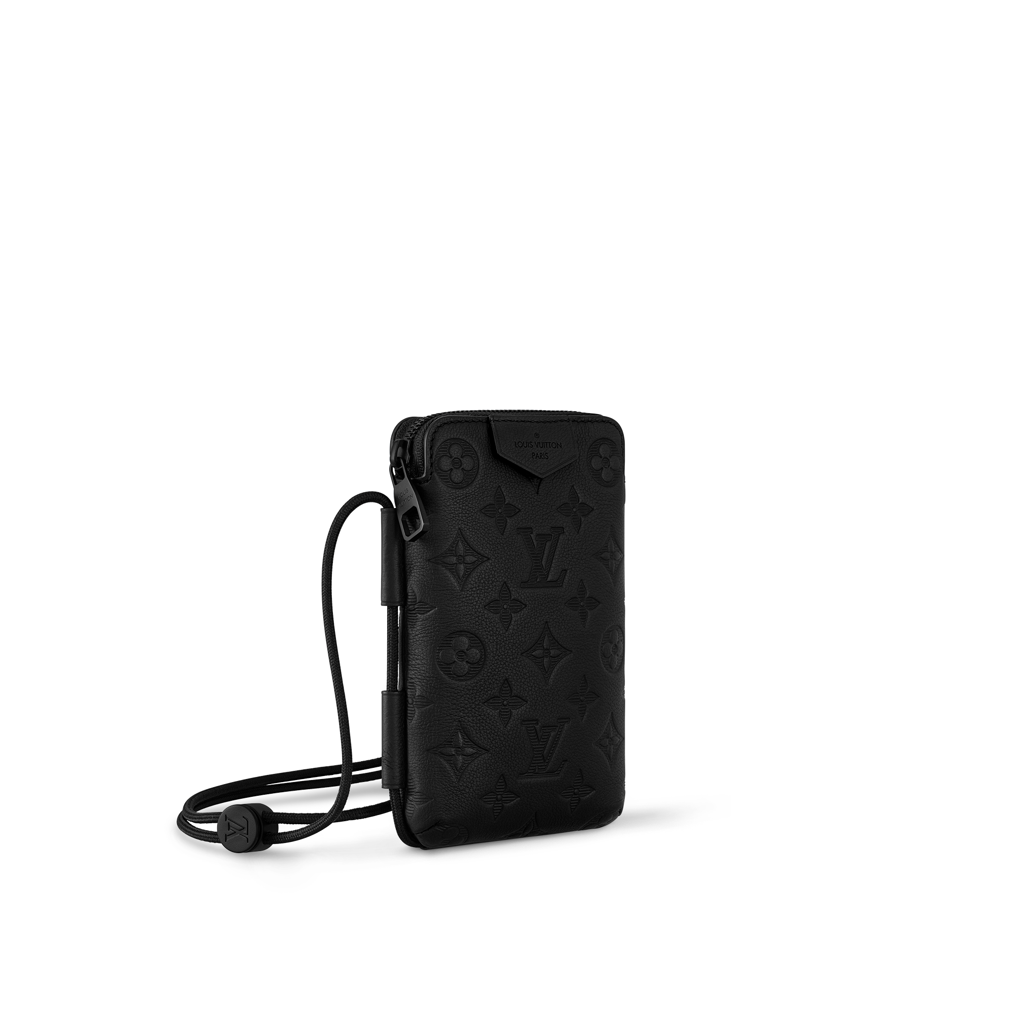 Lace Up Pouch Monogram Shadow Leather in Men