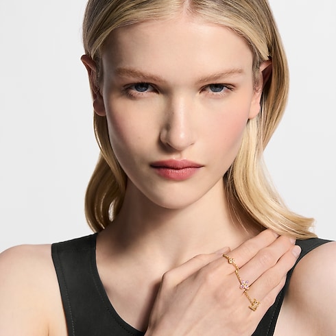 Lady LV Ring cropped worn view