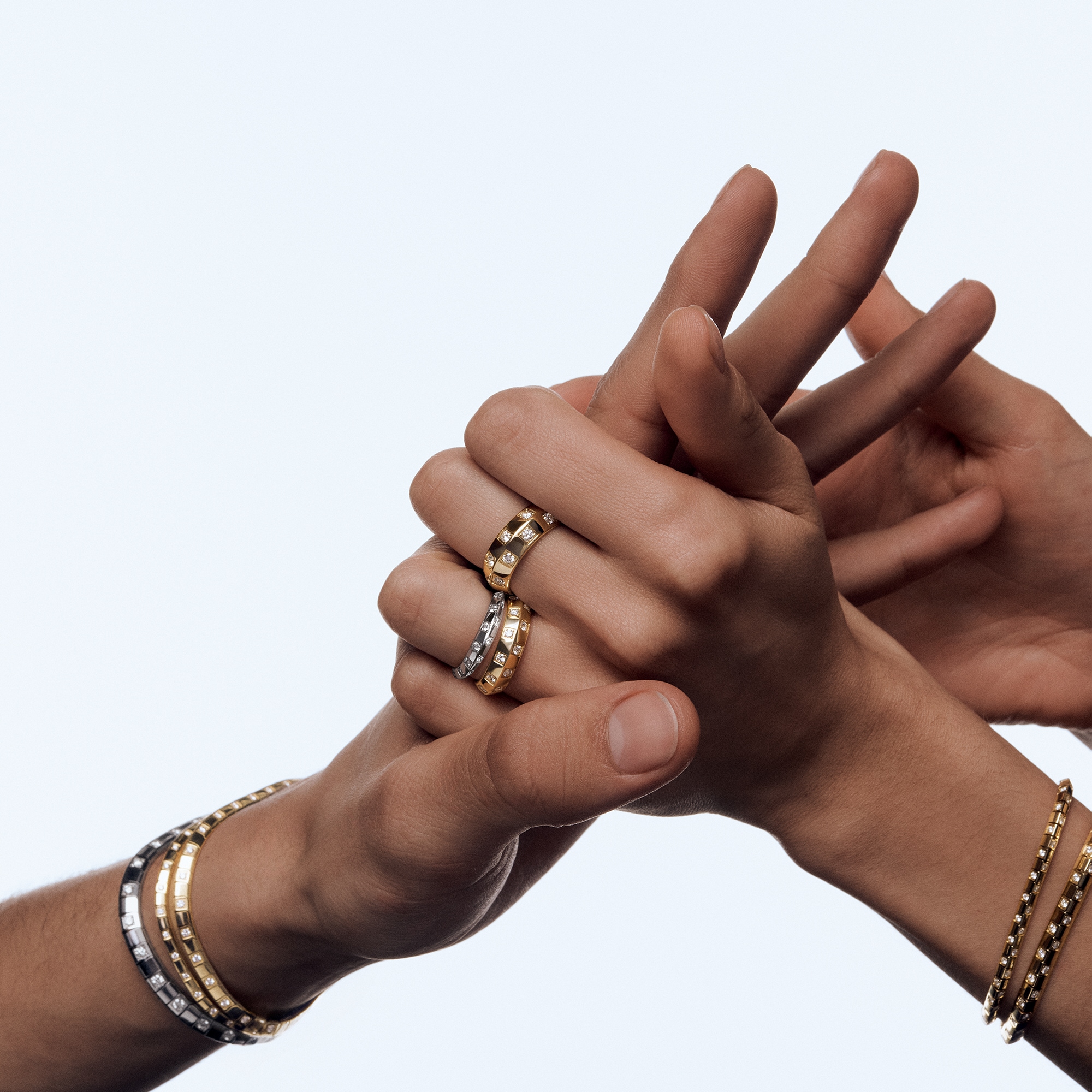 Le Damier de Louis Vuitton Large Bracelet, White Gold and Diamonds  in Jewelry