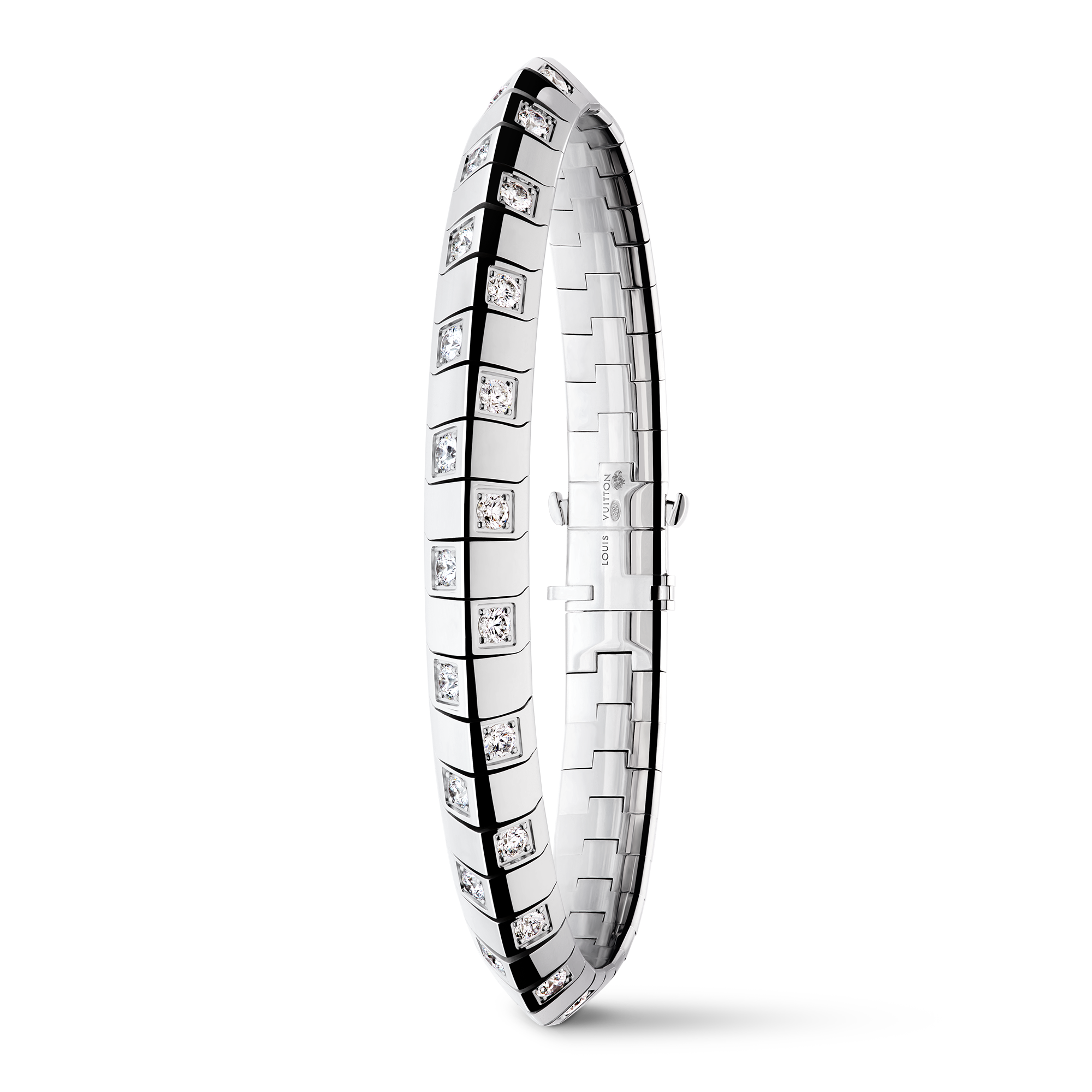 Le Damier de Louis Vuitton Large Bracelet, White Gold and Diamonds  in Jewelry