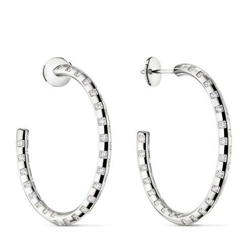 Le Damier de Louis Vuitton Large Hoops, White Gold and Diamonds in Jewelry's Categories Earrings collections by Louis Vuitton (Product zoom)