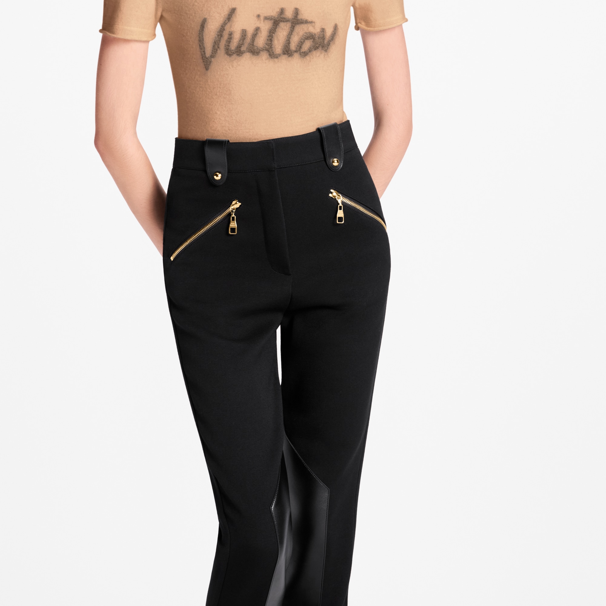 Leather Accent Riding Pants  in Women