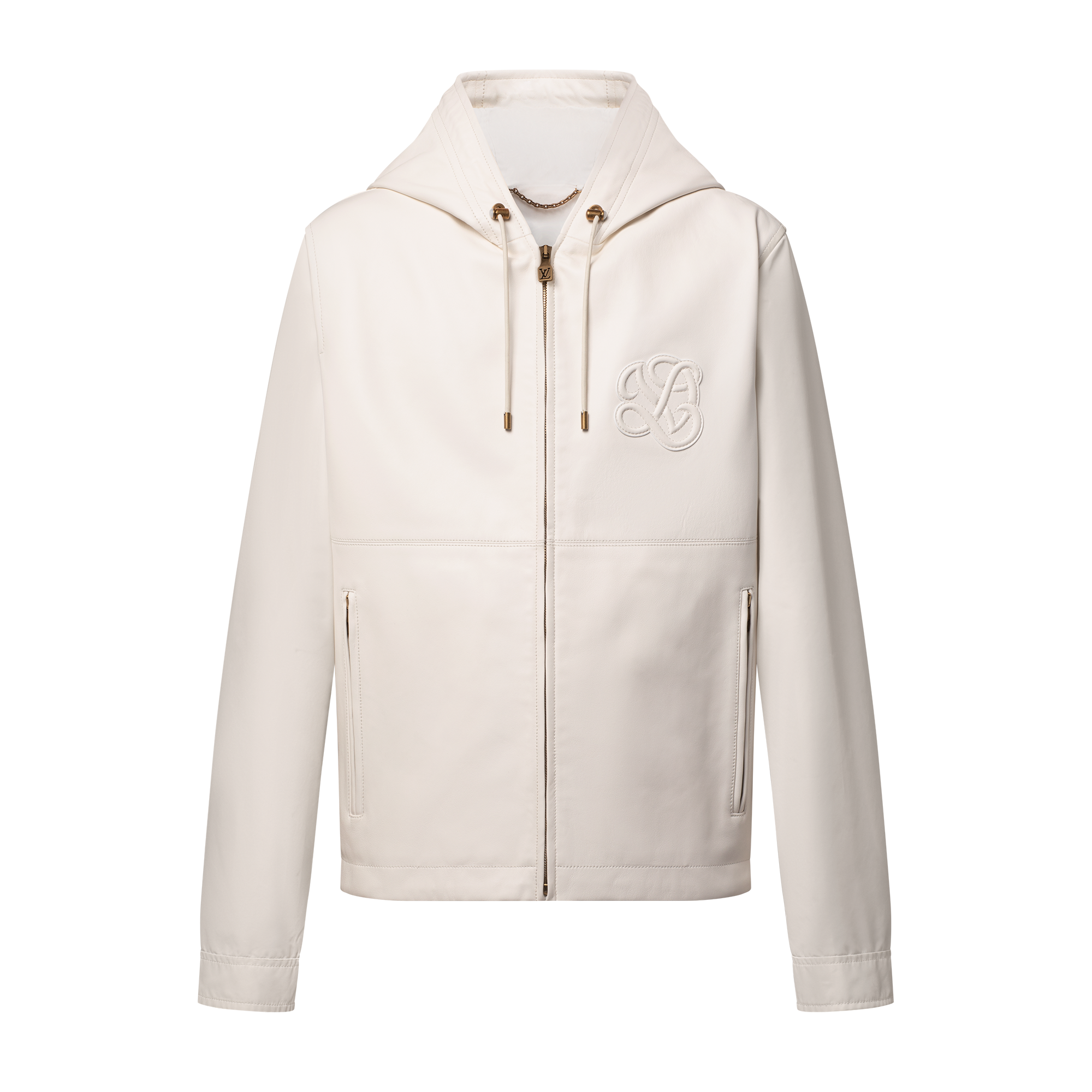 Leather Mix Hooded Blouson  in Men