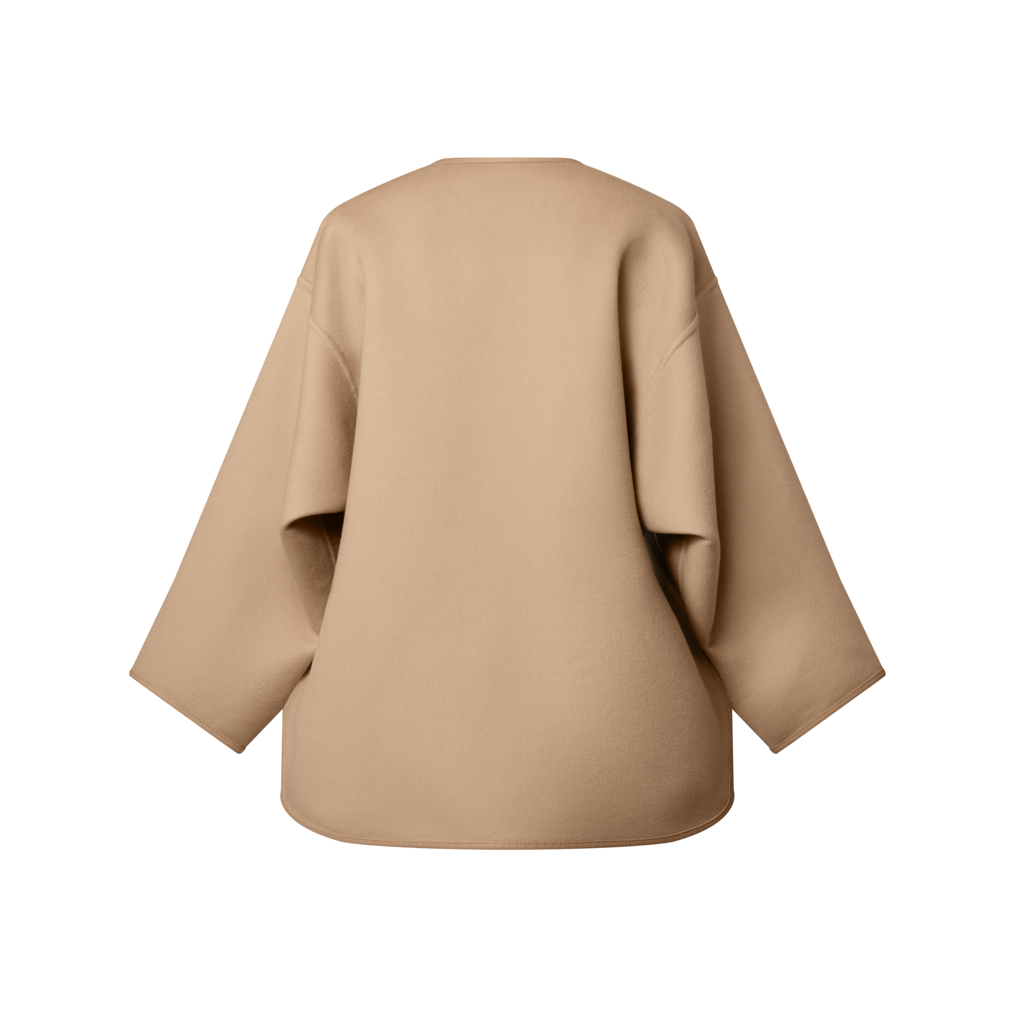 Long Double Face Toggle Detail Coat  in Women