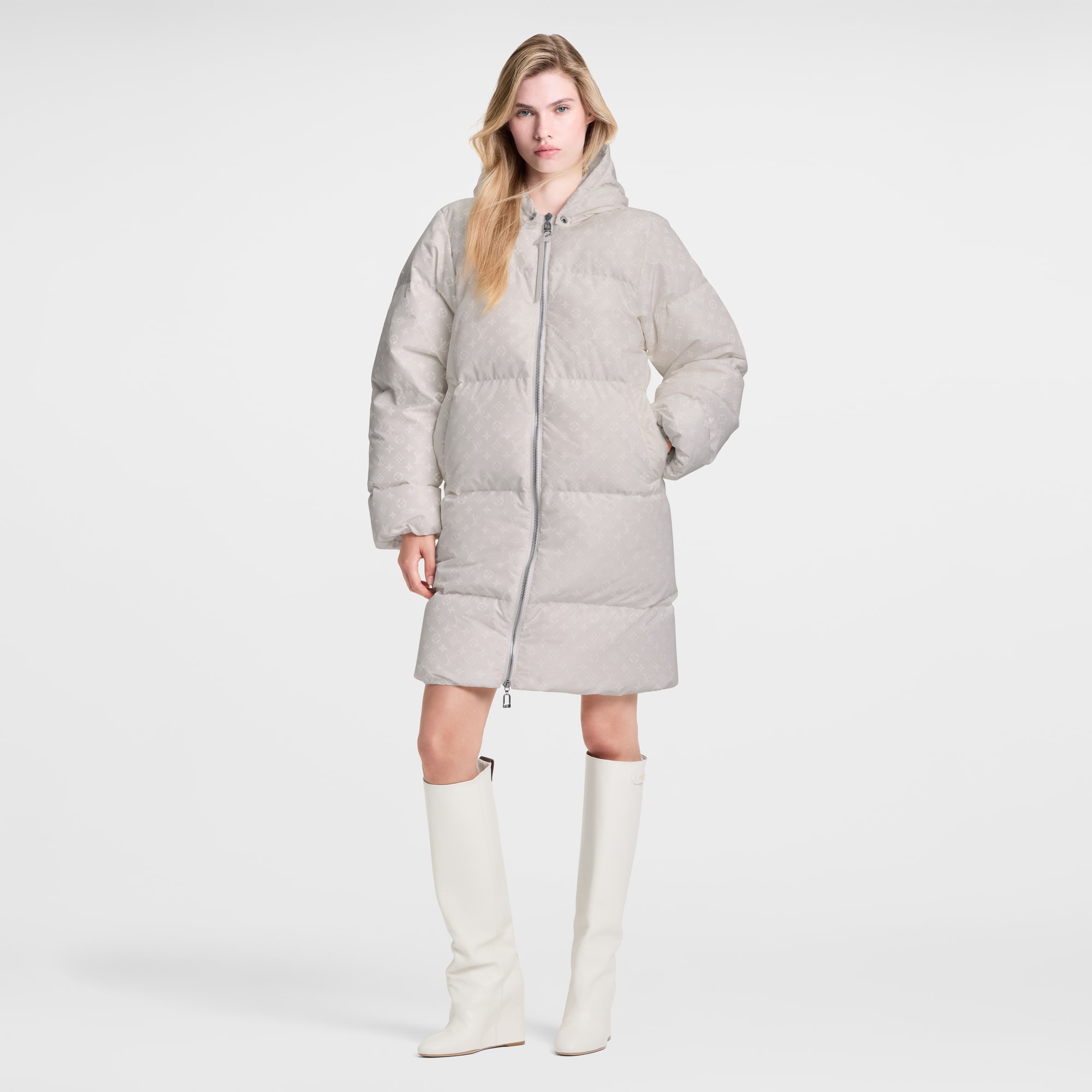 Long Monogram Puffer Jacket  in Women