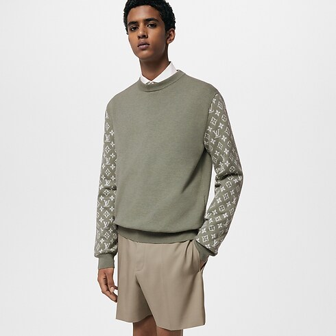 Long-Sleeved Cashmere Mix Signature Crewneck in Men's Ready to Wear T-shirts and Polos collections by Louis Vuitton (Product zoom)