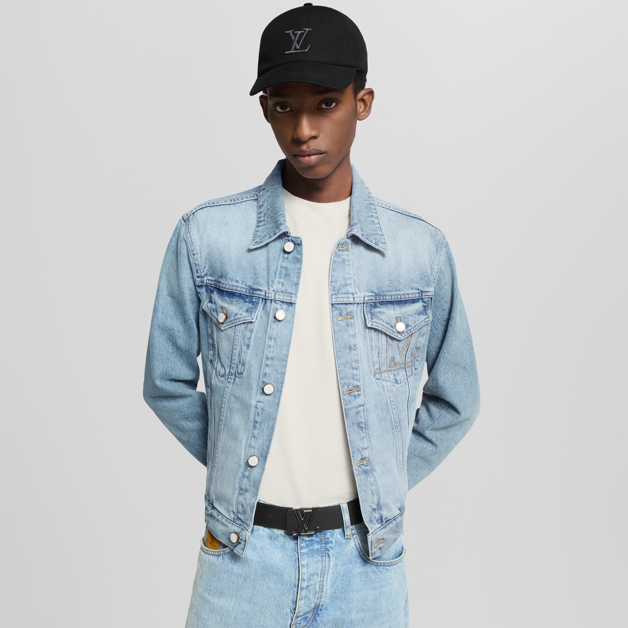 حزام LV 3 Steps بوجهين، مقاس 40 مم  in الرجال