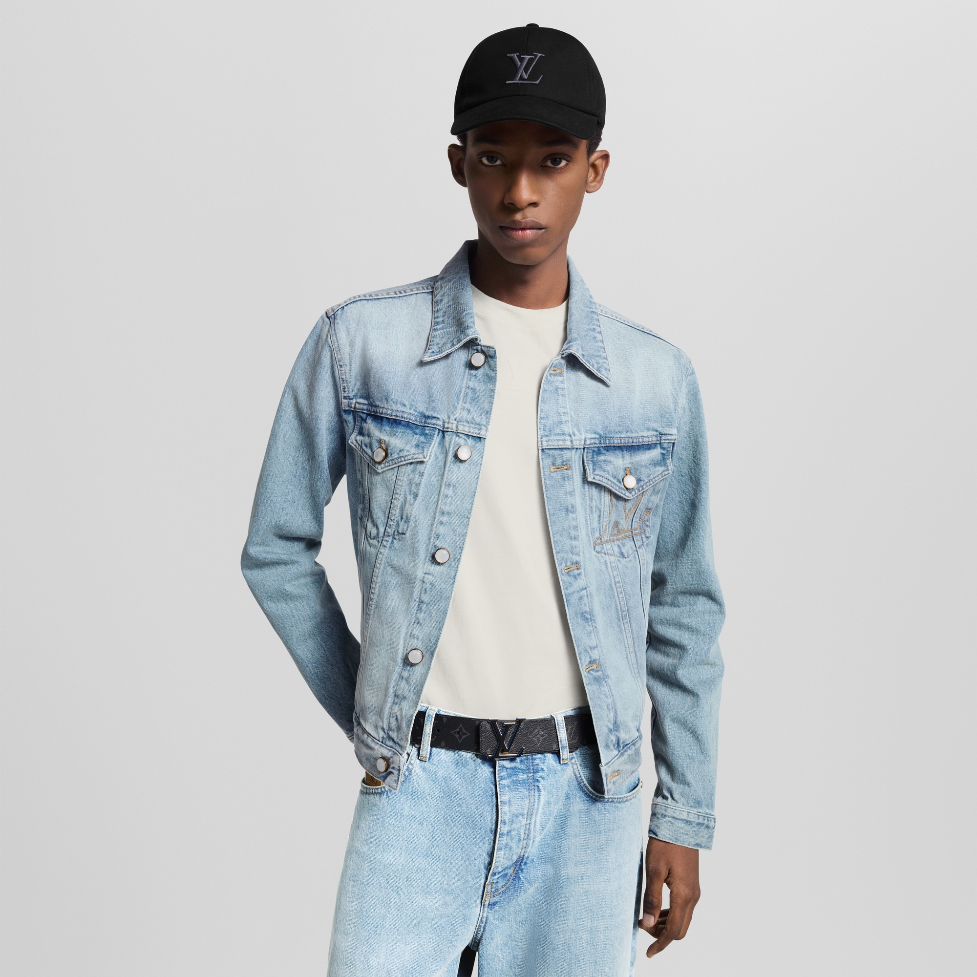 حزام LV 3 Steps بوجهين، مقاس 40 مم  in الرجال