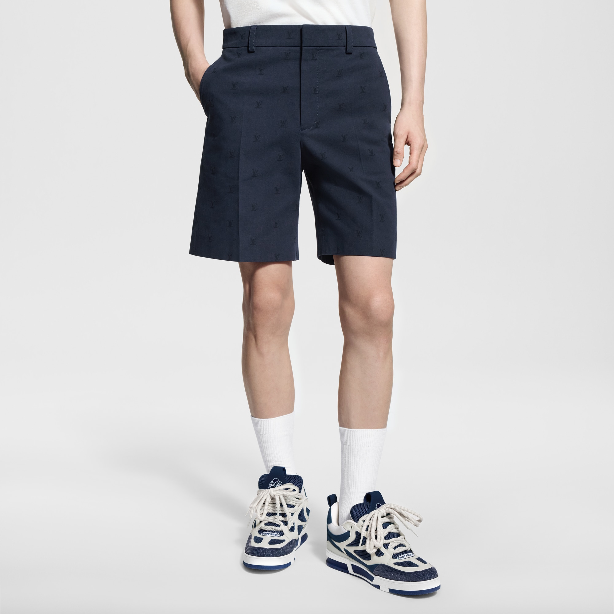 LV Blason Cotton Chino Shorts  in Men