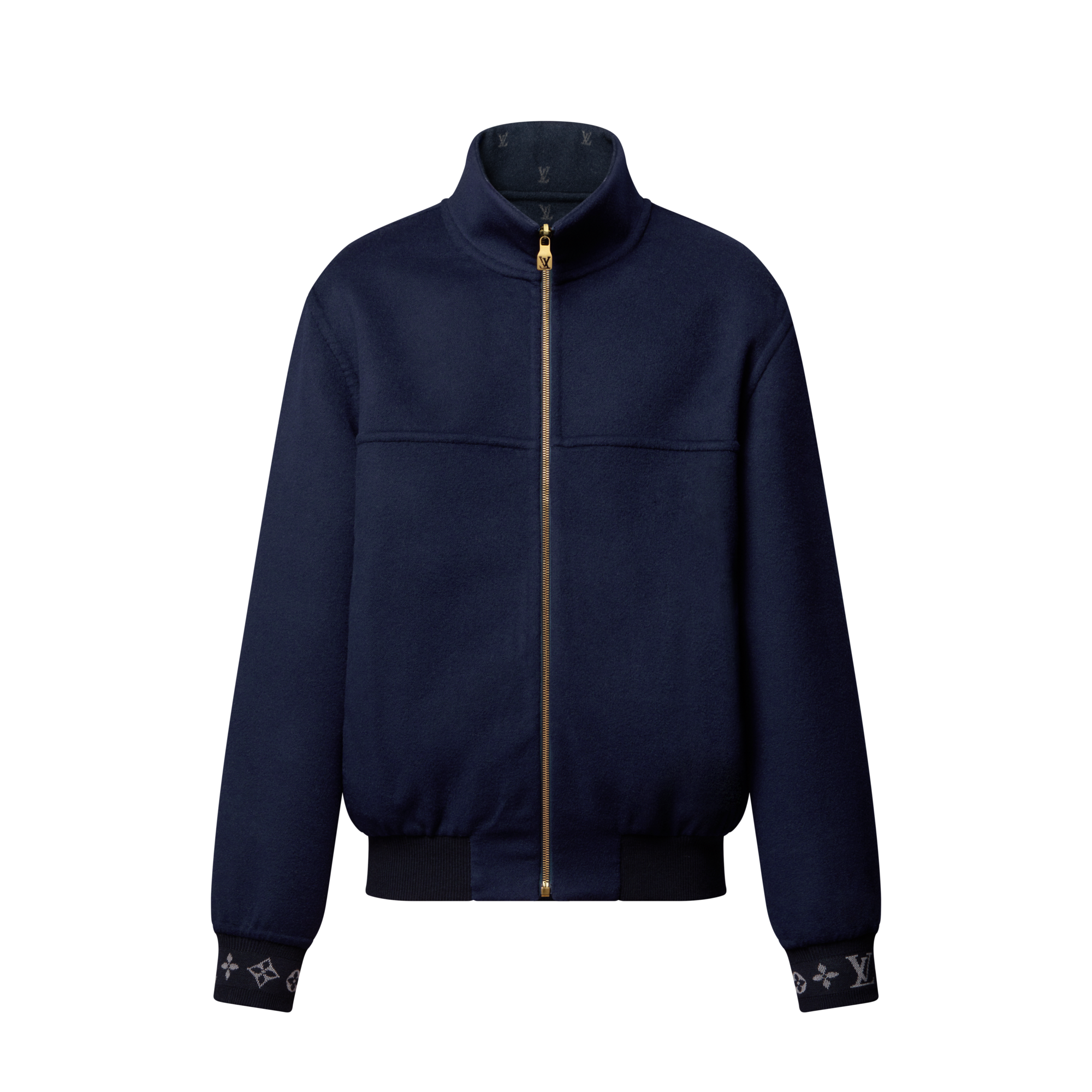 جاكيت LV Blason قصير بوجهين، من مزيج الصوف والحرير  in الرجال