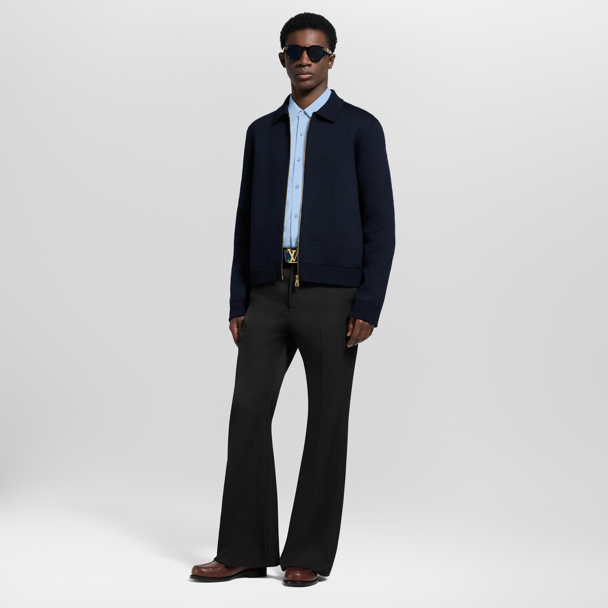 LV Blason Embossed Zipped Blouson  in Men