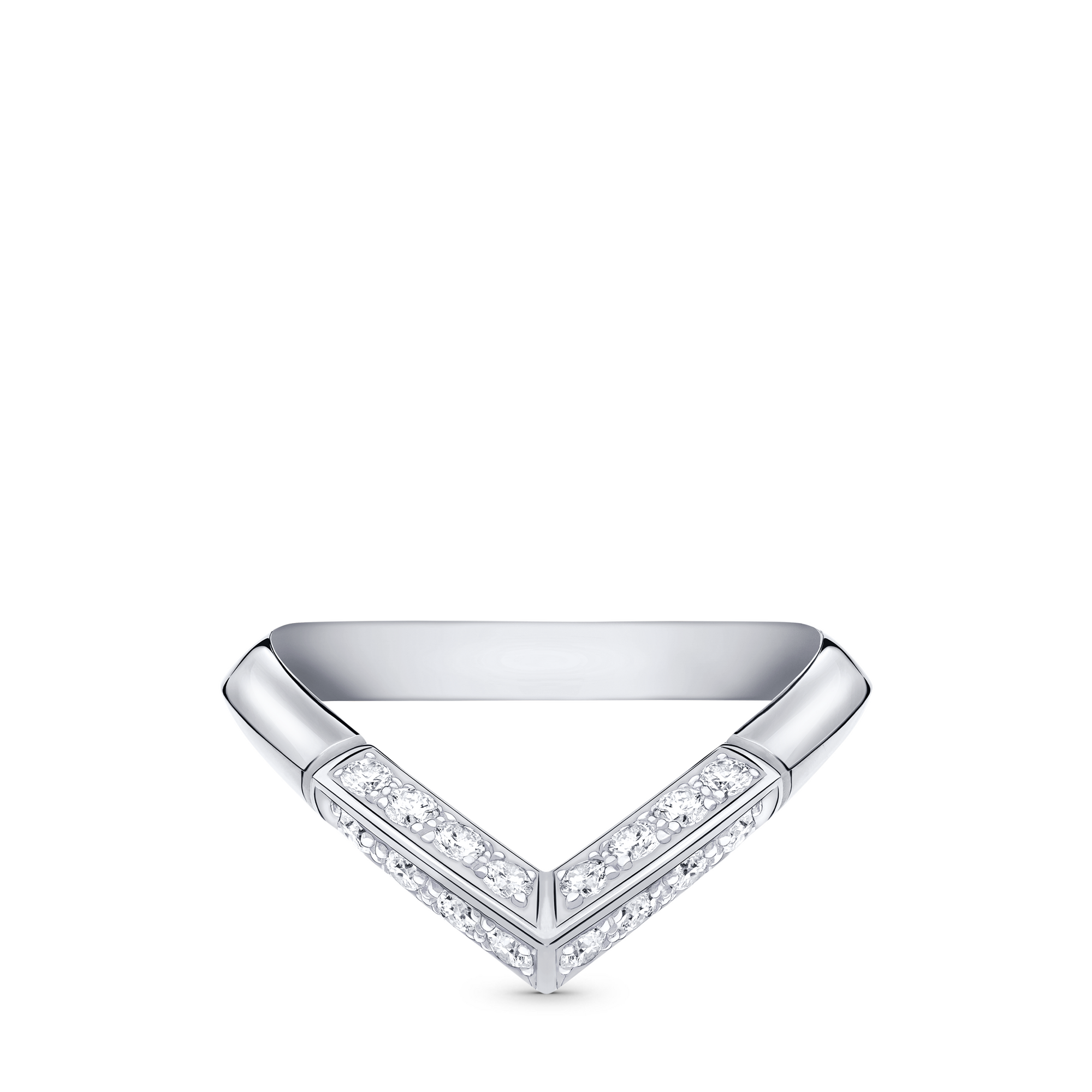 LV Diamonds Pavé V Ring, Platinum  in Jewelry