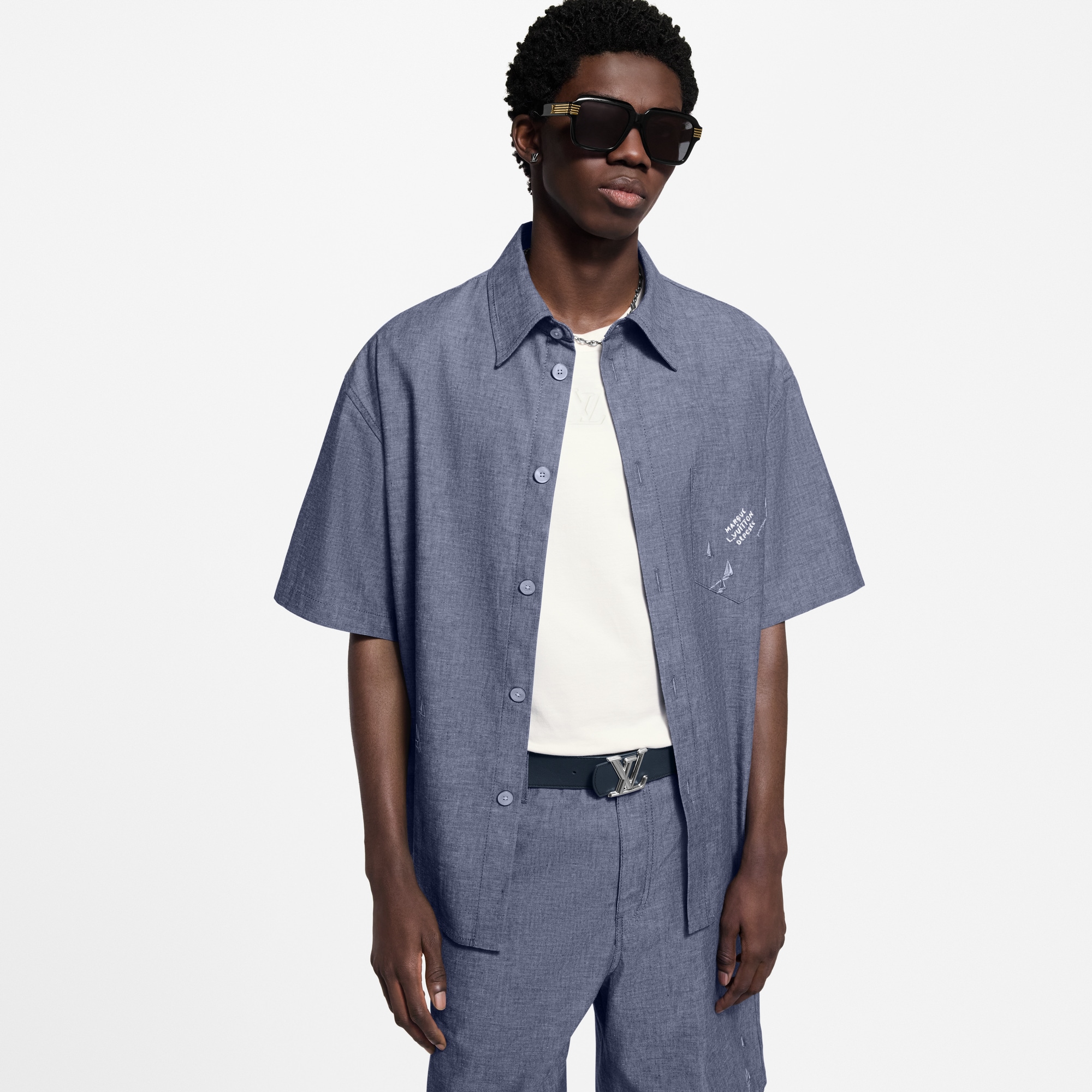 حزام LV Dimension بوجهين، عرض 40 مم  in الرجال