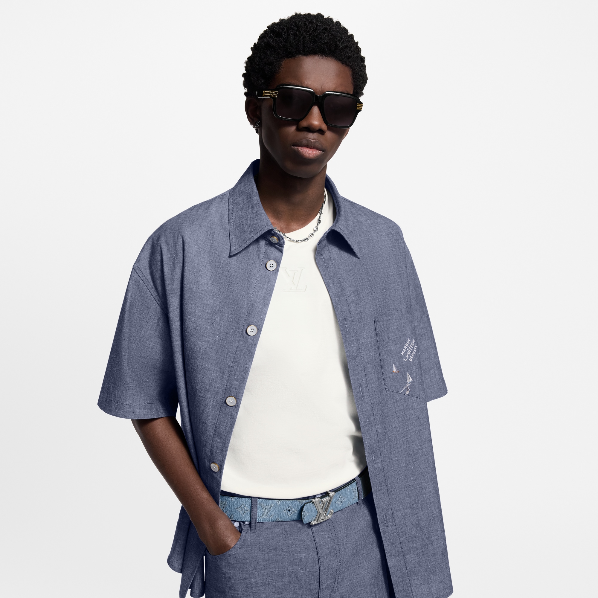 حزام LV Dimension بوجهين، عرض 40 مم  in الرجال