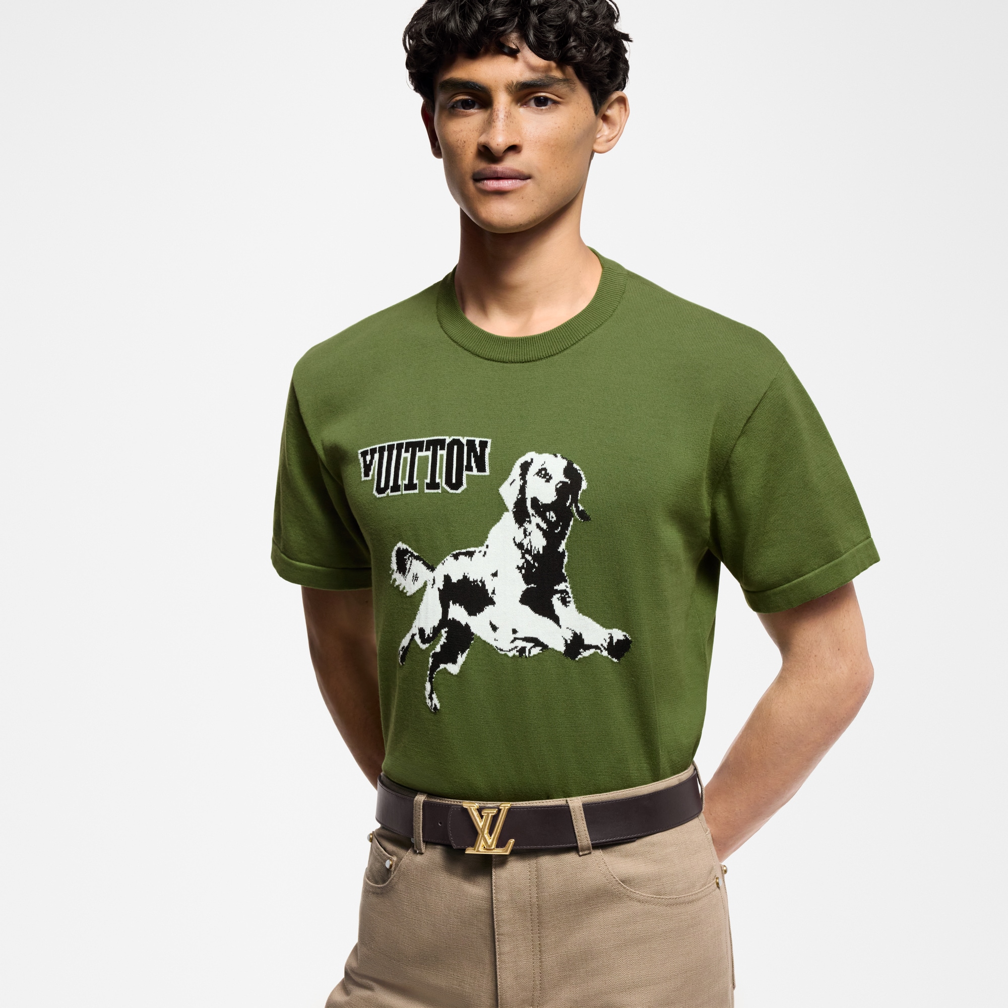 حزام LV Dimension بوجهين، عرض 40 مم Damier Ebene in الرجال