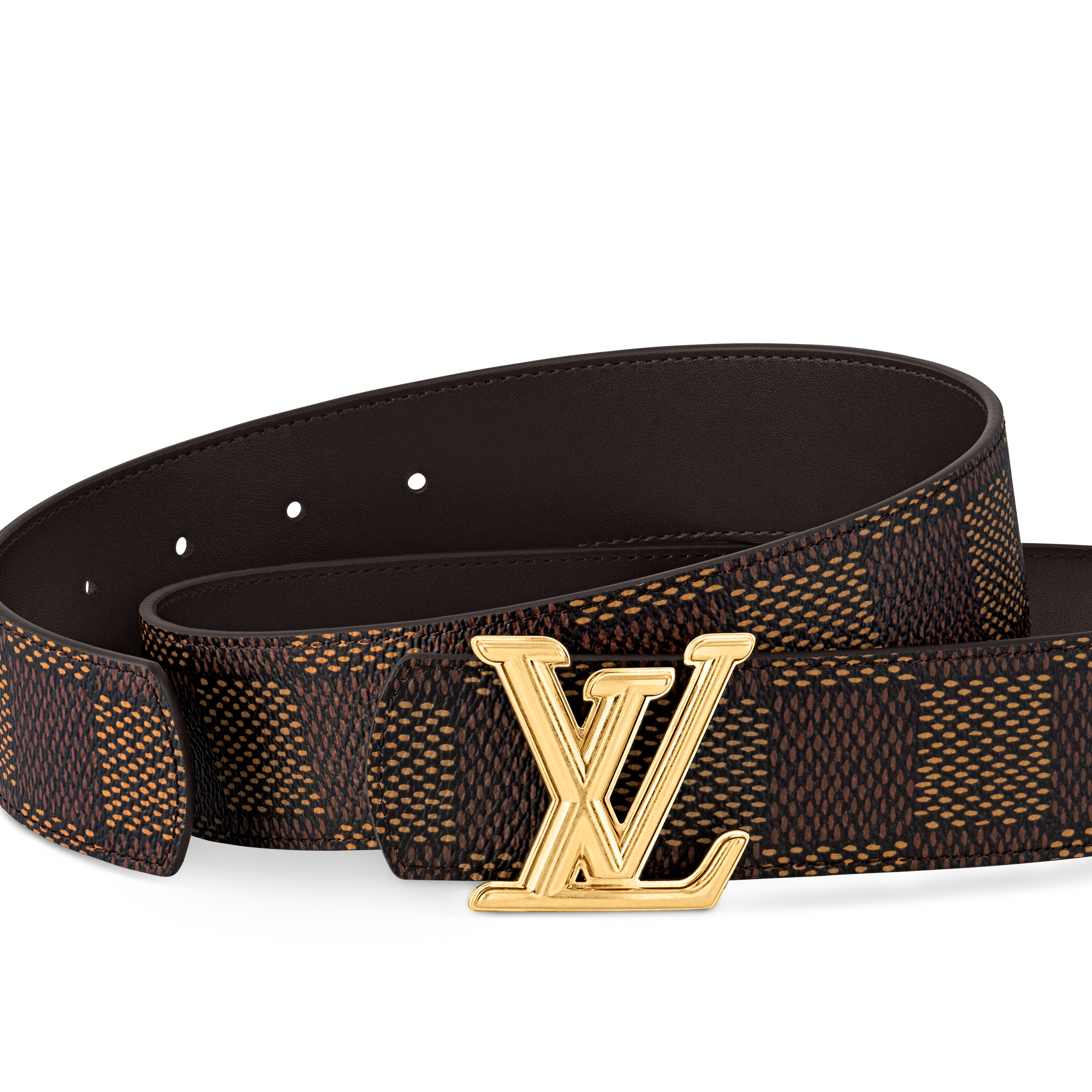 حزام LV Dimension بوجهين، عرض 40 مم Damier Ebene in الرجال