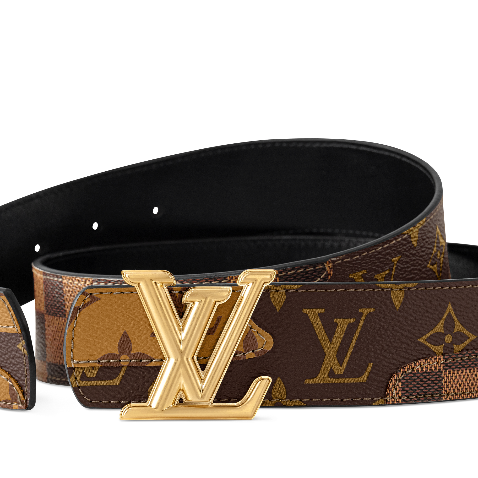 حزام LV Dimension Monogram Landscape بوجهين، عرض 40 مم  in الرجال
