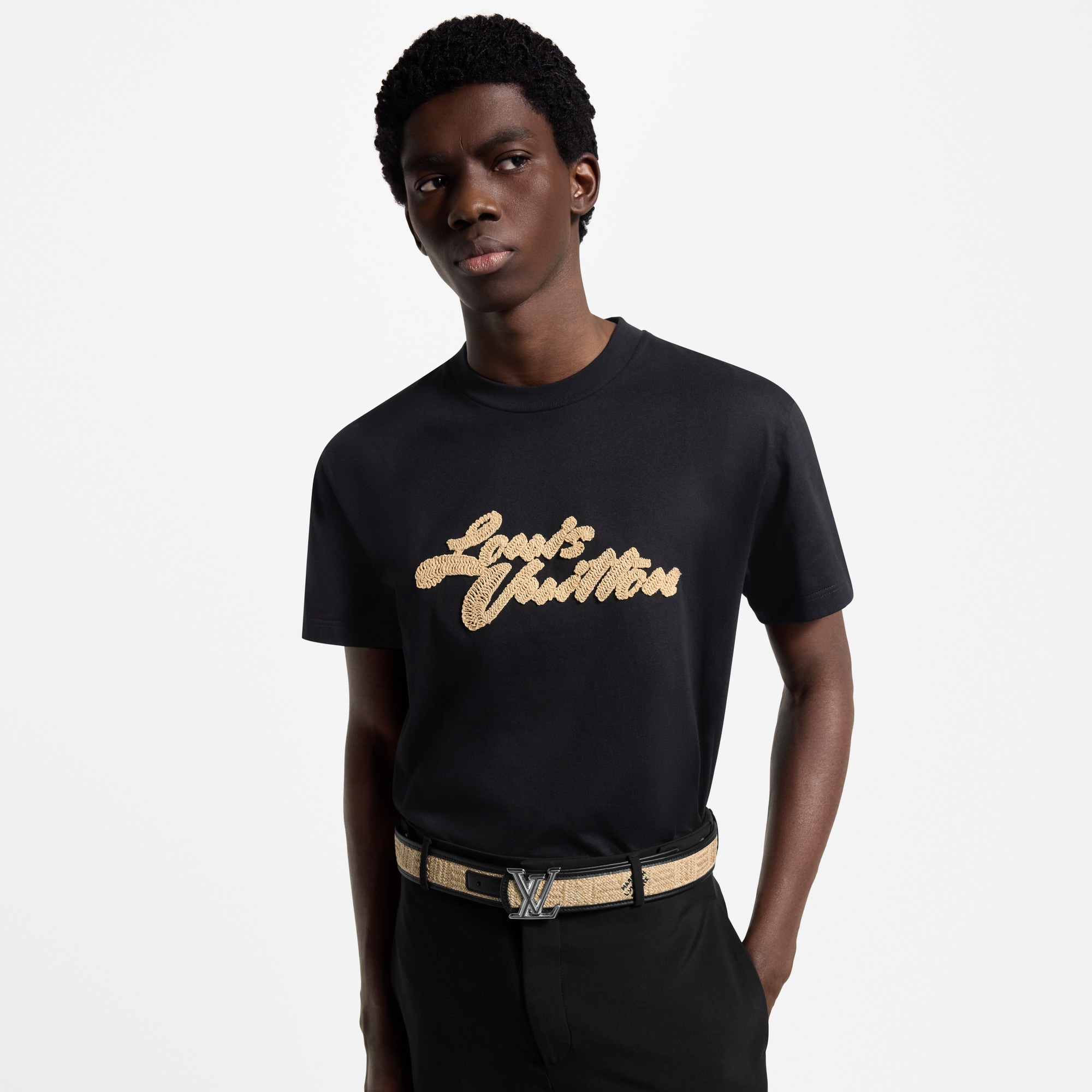 LV Dimension Raffia 40mm Reversible Belt  in Men