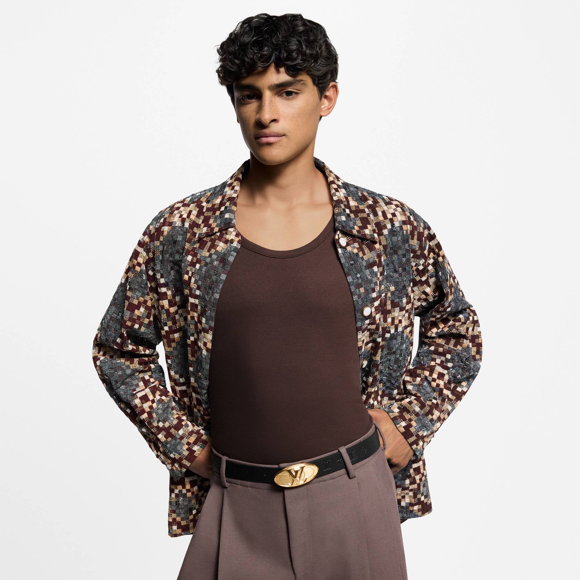 حزام بوجهين LV Fiction، عرض 30 مم  in الرجال