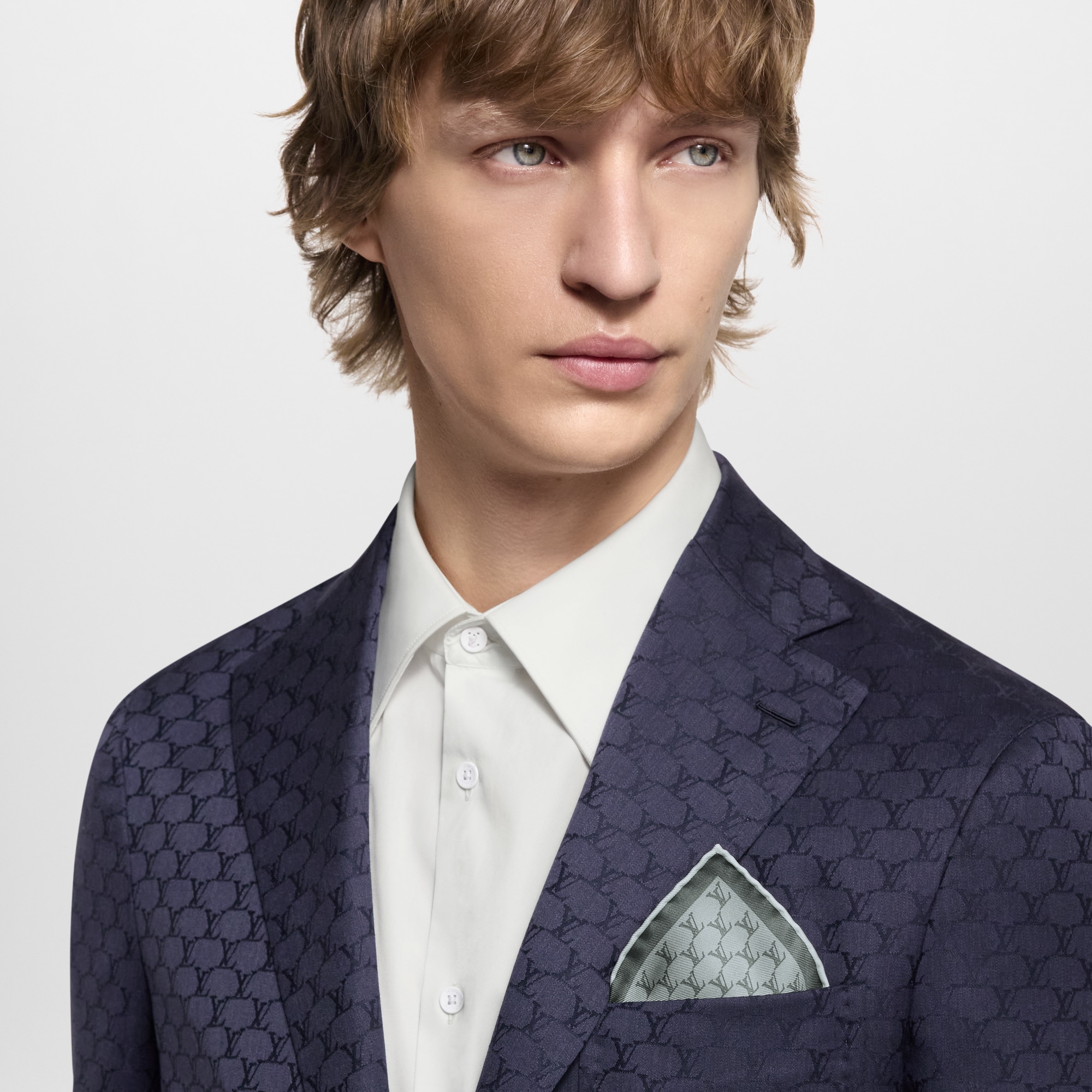 LV Fishnet Pocket Square S00 in Men