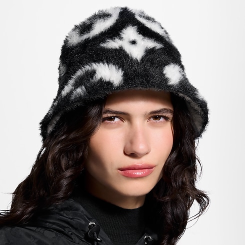 LV Fluffy Monogram Hat S00 in Women's Accessories Hats & Caps collections by Louis Vuitton (Product zoom)