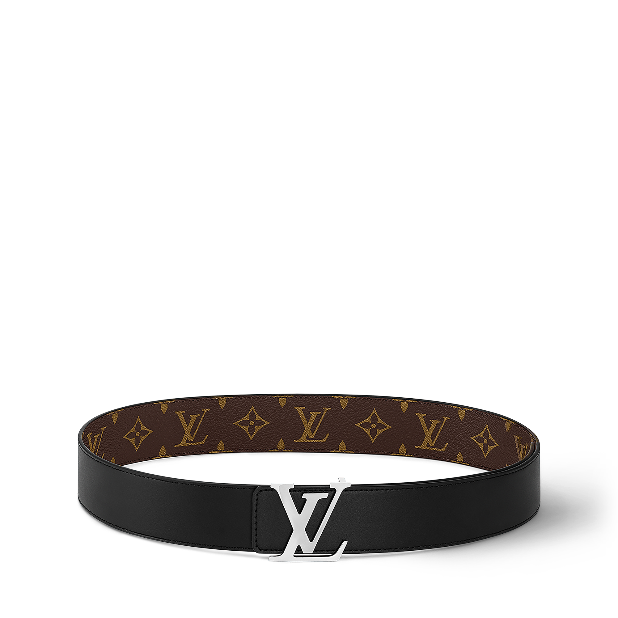 حزام LV Initiales 40MM Reversible Monogram Macassar in الرجال
