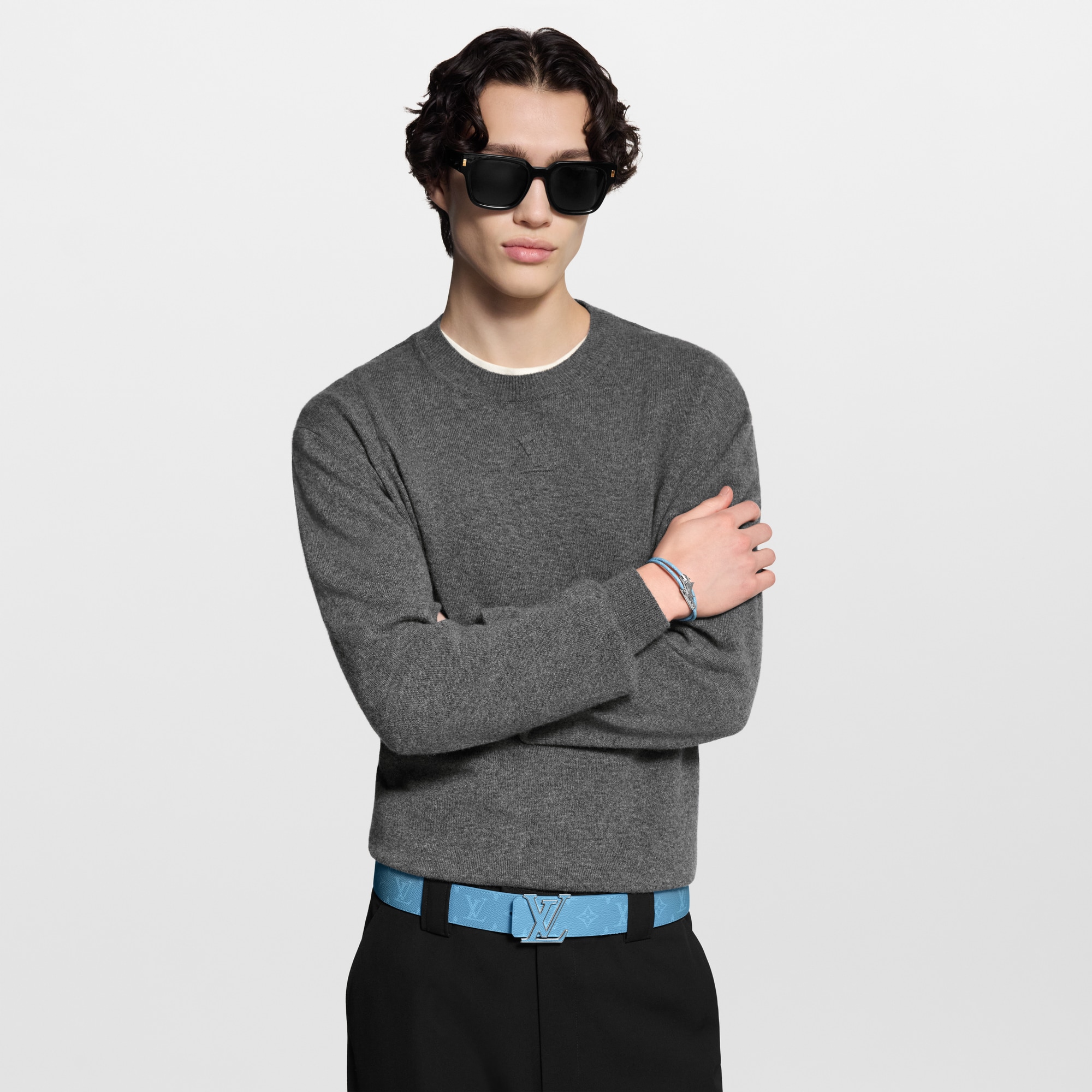 حزام LV Initiales بوجهين، عرض 40 مم Taigarama in الرجال