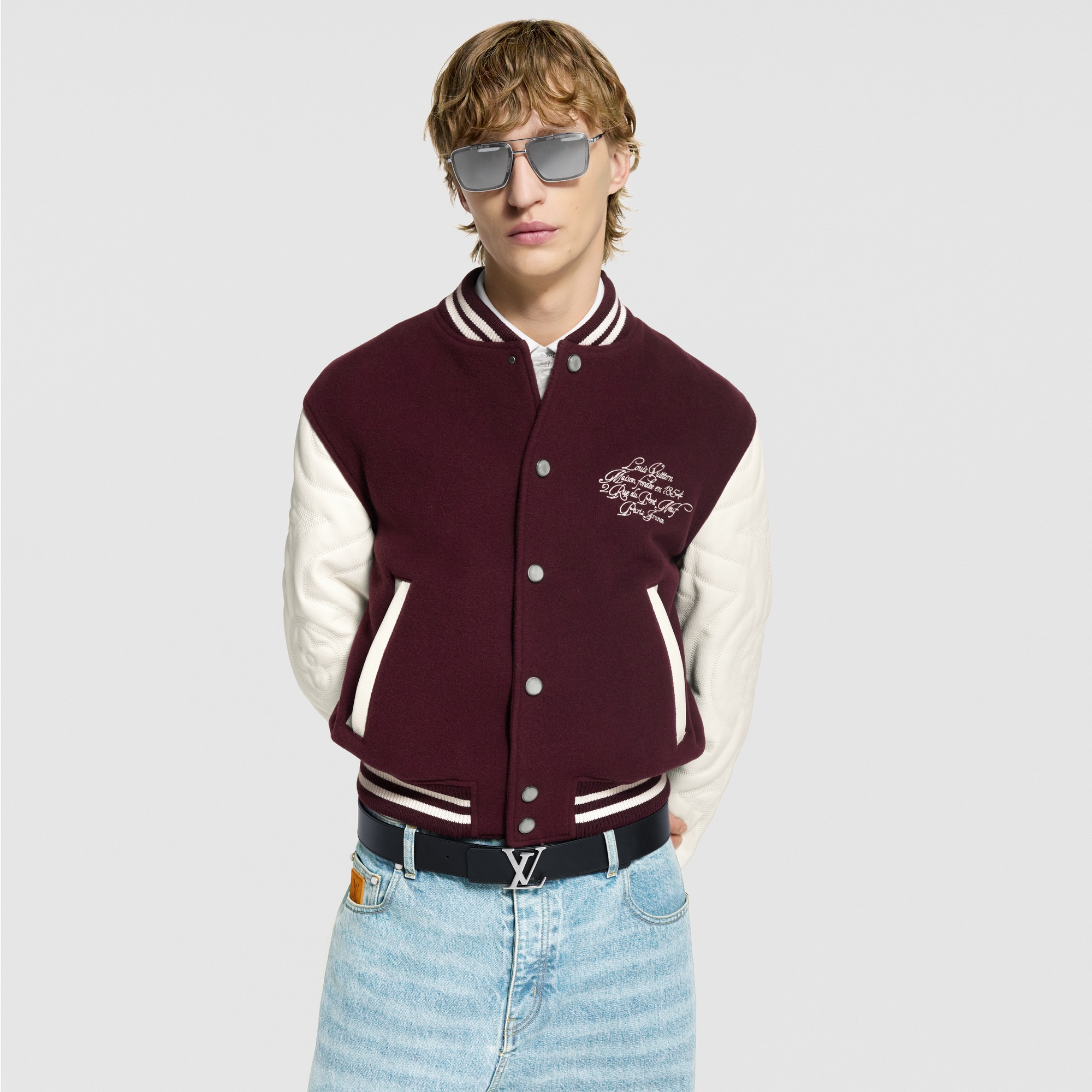 حزام LV Initiales Blason بوجهين، عرض 40 مم  in الرجال