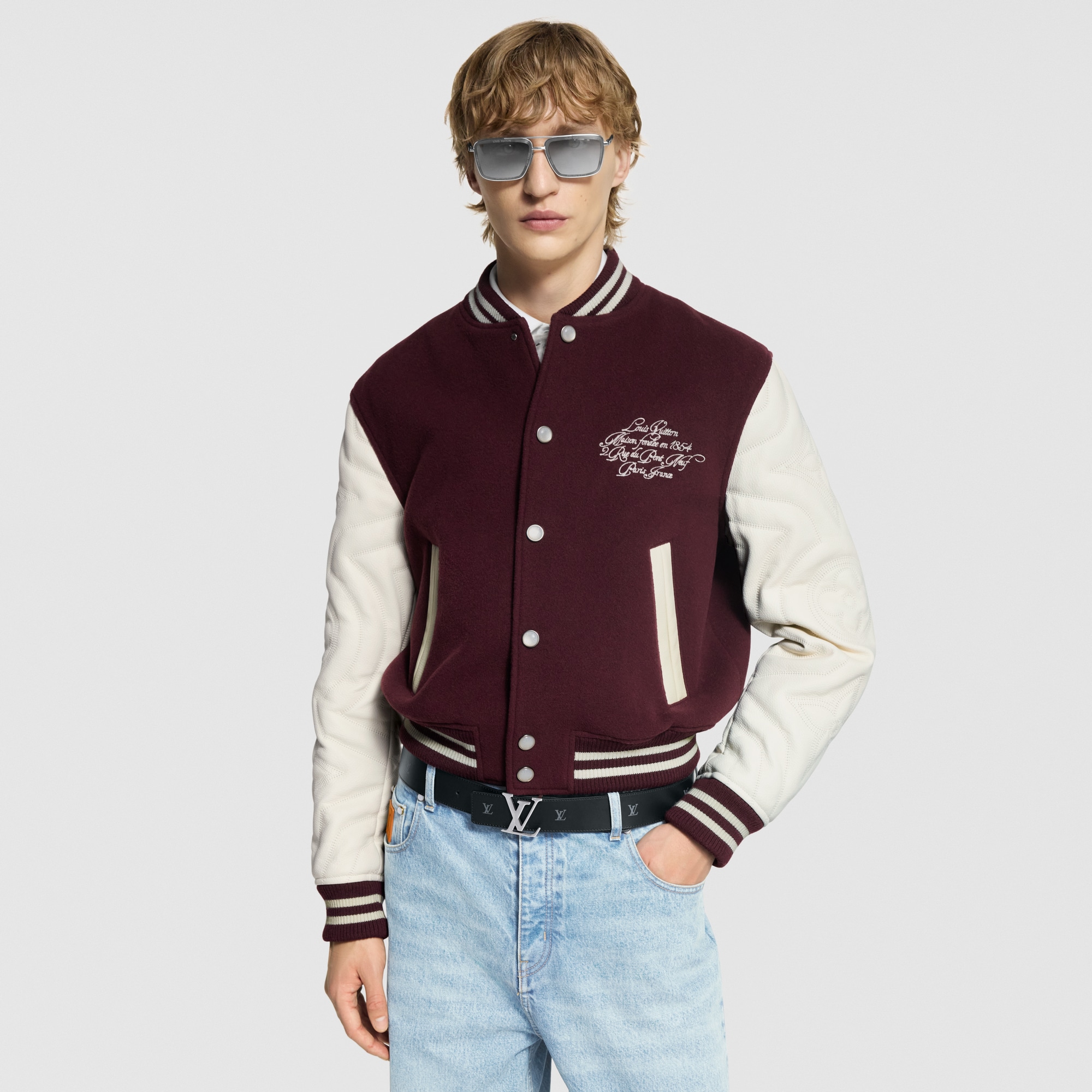 حزام LV Initiales Blason بوجهين، عرض 40 مم  in الرجال