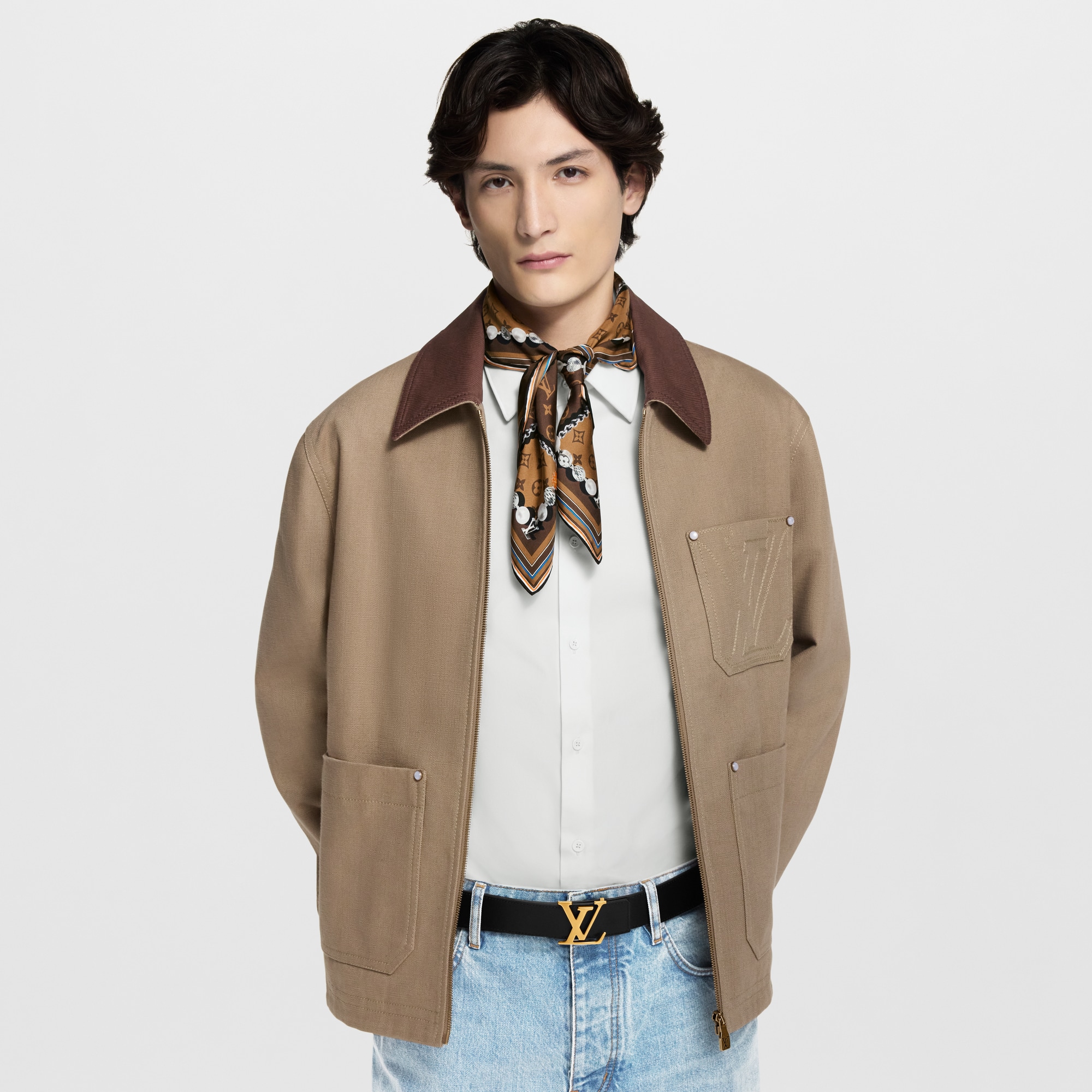 حزام LV Initiales Blason بوجهين، عرض 40 مم  in الرجال