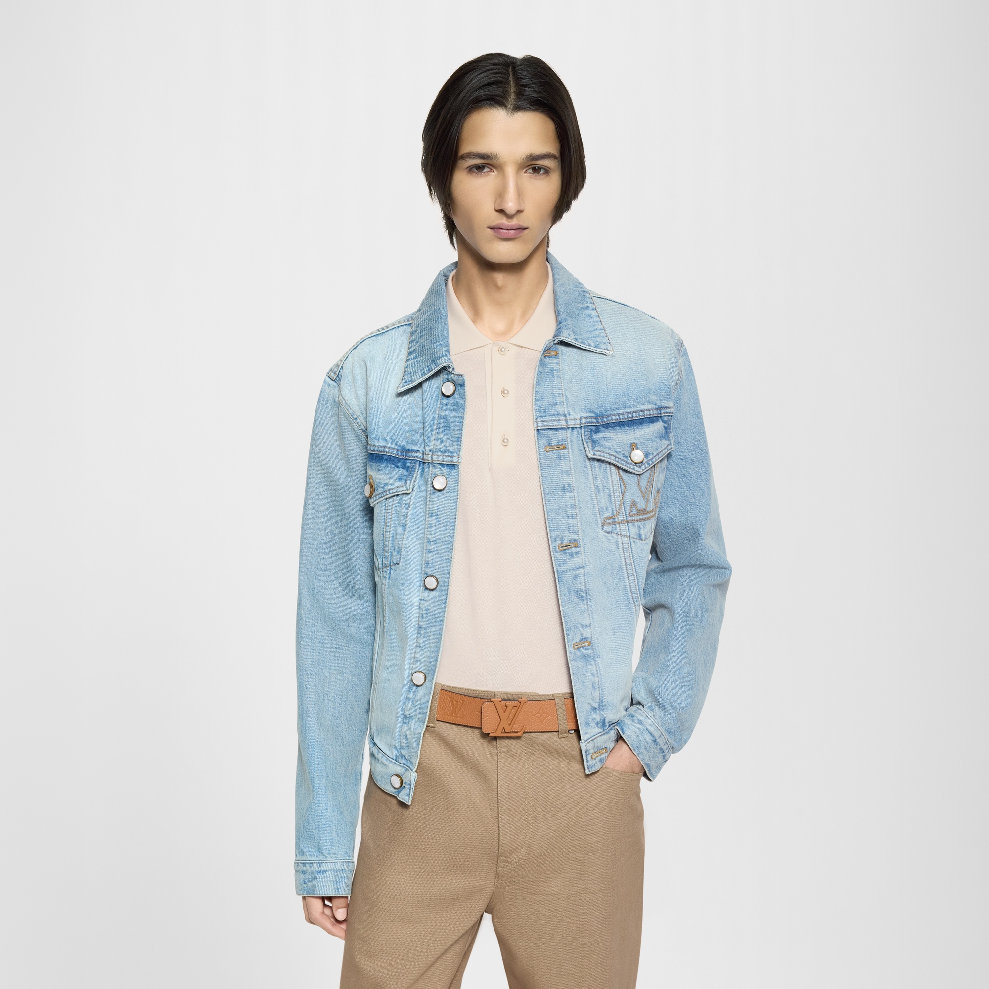 حزام LV Initiales Taurillon Monogram، بوجهين، عرض 40 مم  in الرجال