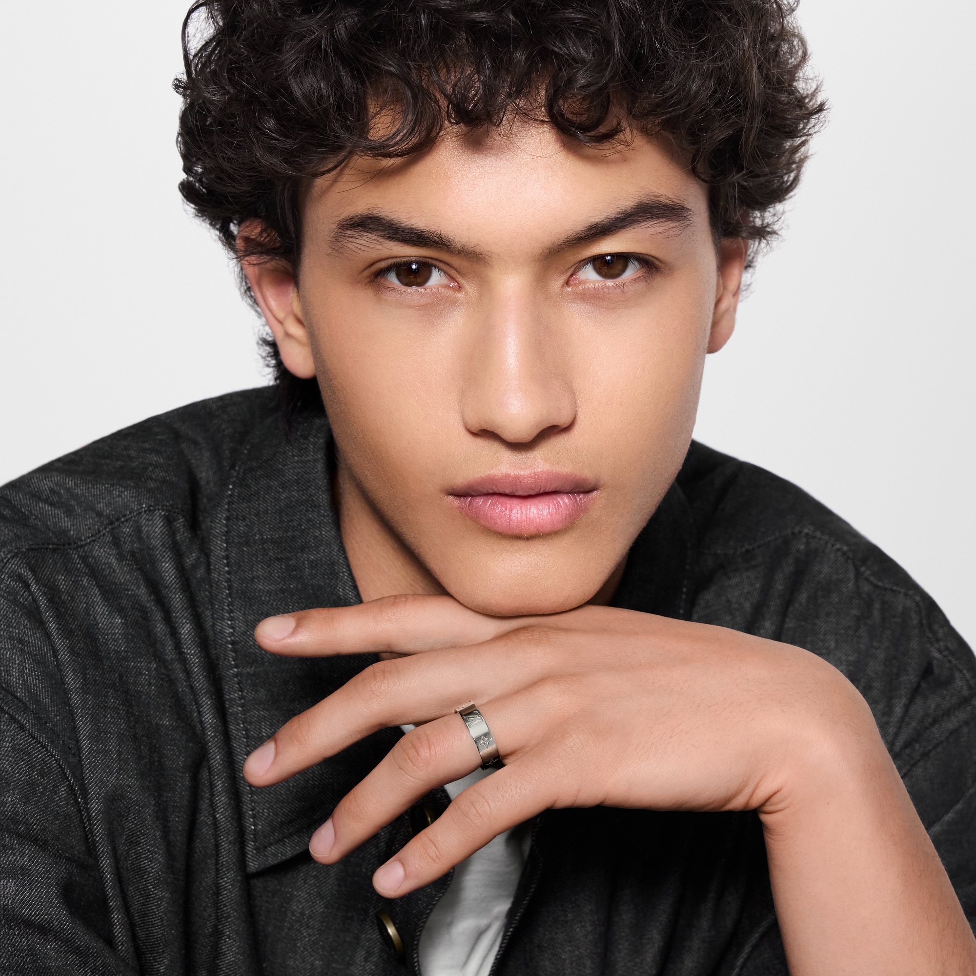 LV Mosaic Thin Ring S00 in Men