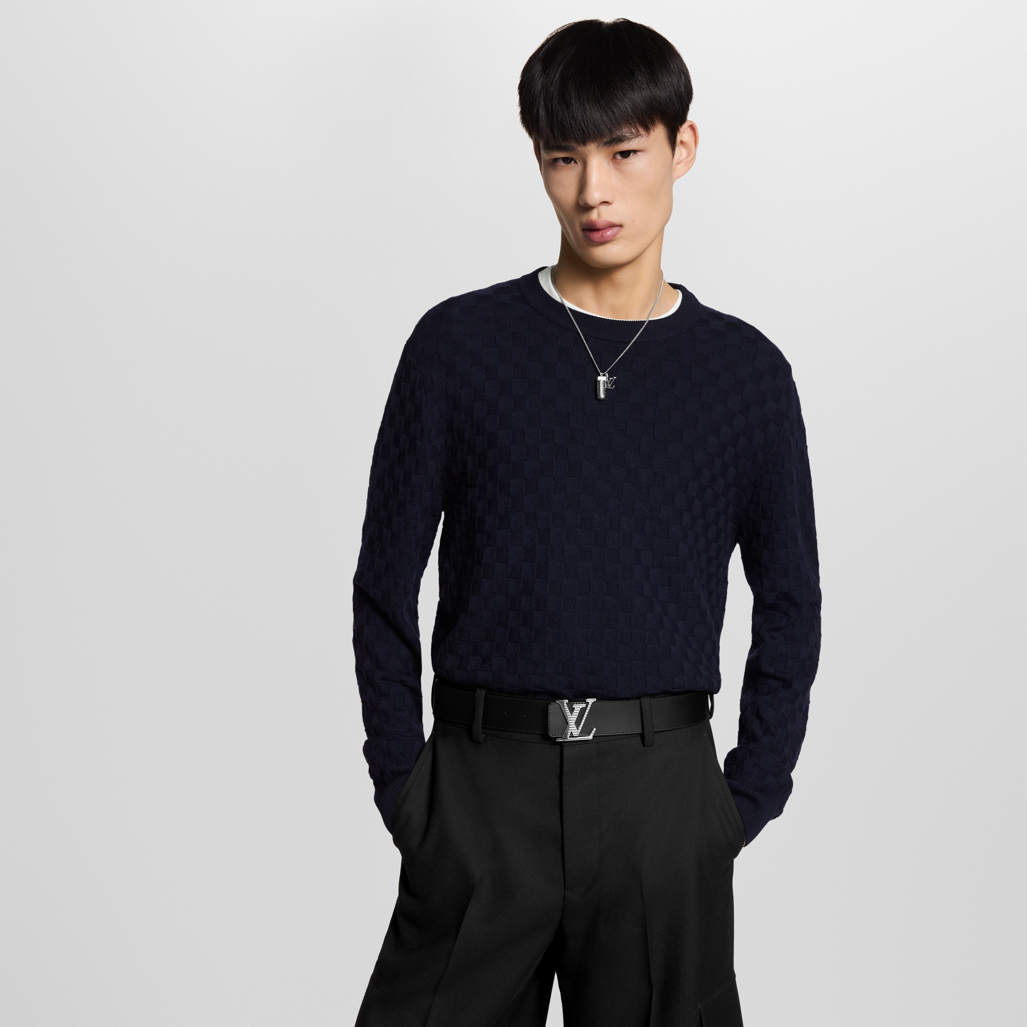 حزام LV Shadow بوجهين، عرض 40 مم  in الرجال