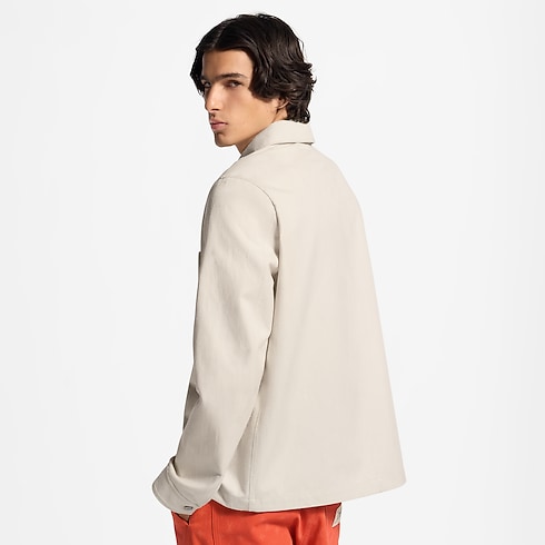 LV Signature Cotton-Silk Overshirt cropped worn view