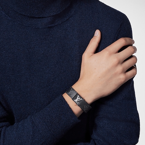 LV Slim Bracelet Monogram Eclipse in Men's Fashion Jewelry All Fashion Jewelry collections by Louis Vuitton (Product zoom)