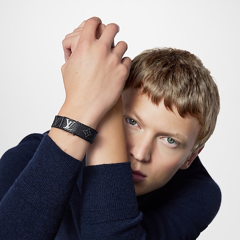 LV Slim Bracelet Monogram Eclipse in Men's Fashion Jewelry All Fashion Jewelry collections by Louis Vuitton (Product zoom)