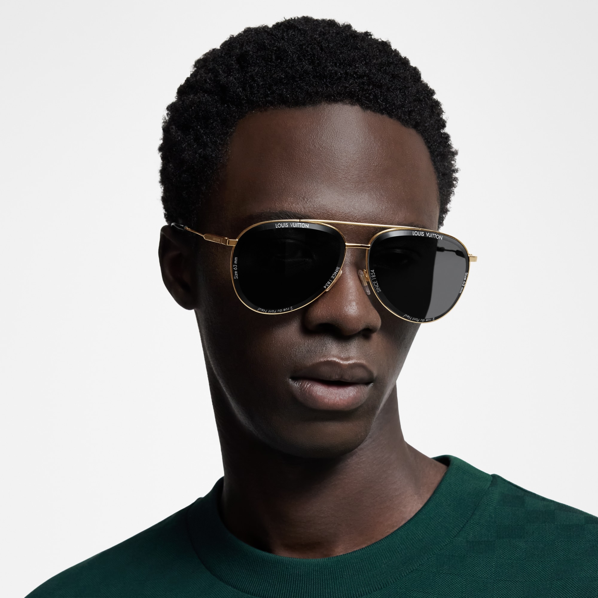 نظارات LV Super Vision الشمسية بإطار معدني على طراز Pilot S00 in الرجال