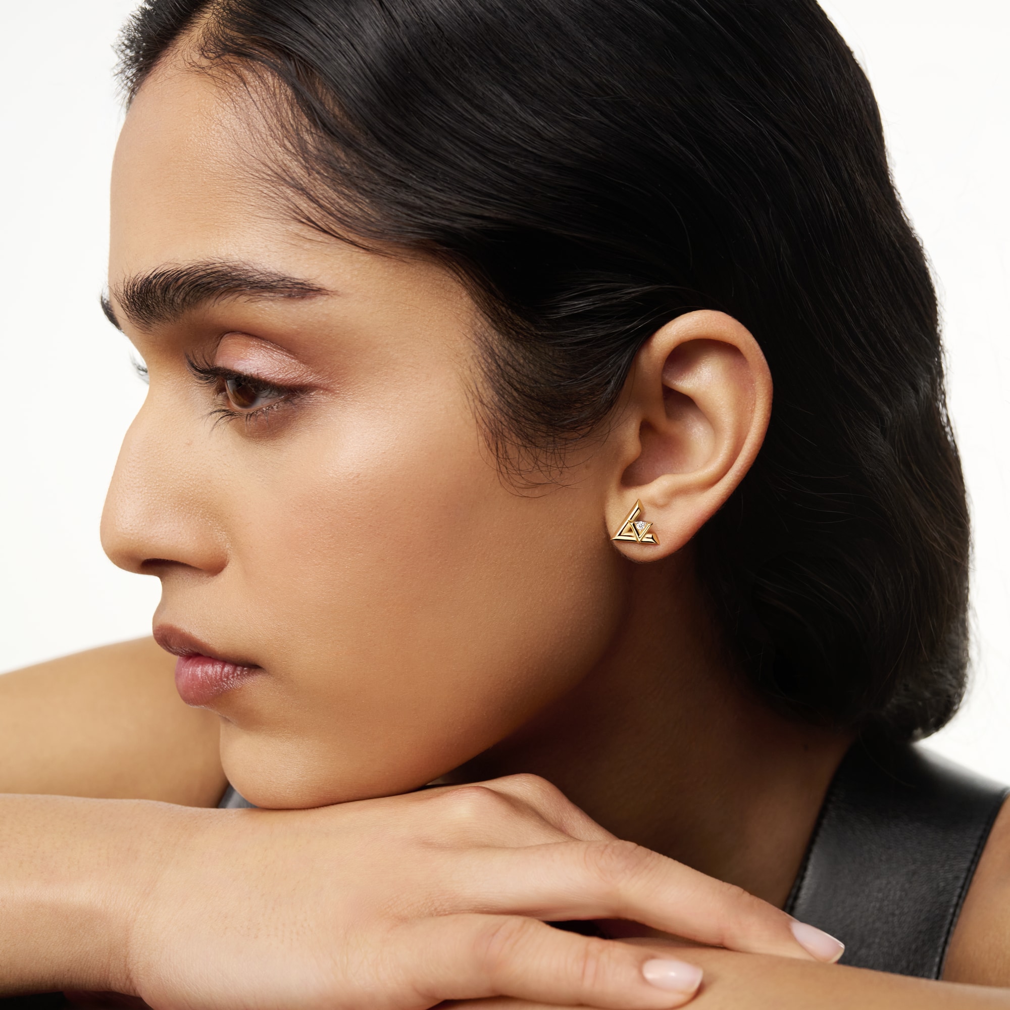 LV Volt One Stud, Yellow Gold And Diamond - PER UNIT  in Jewelry