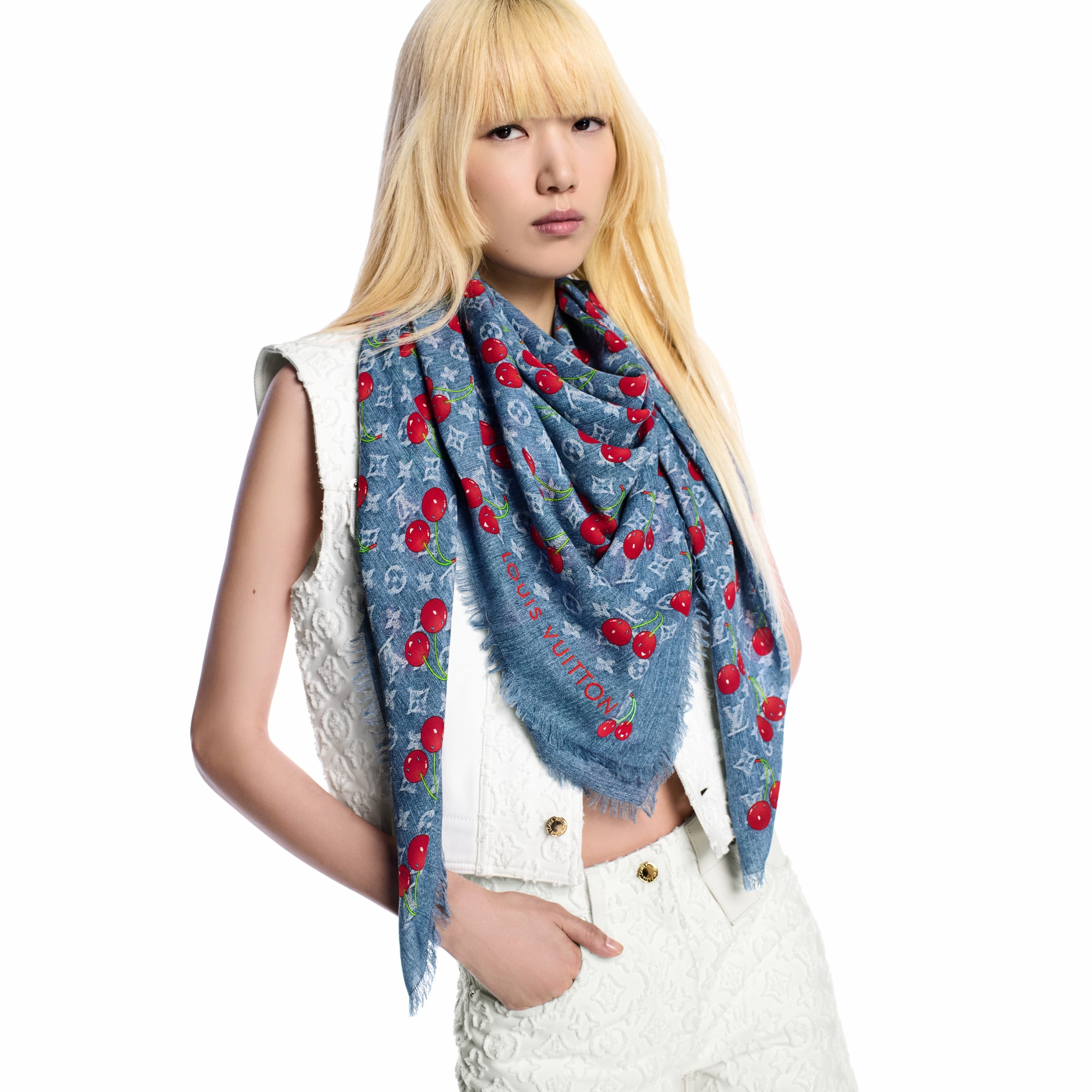 LV x TM Denim Cerise Shawl S00 in Women