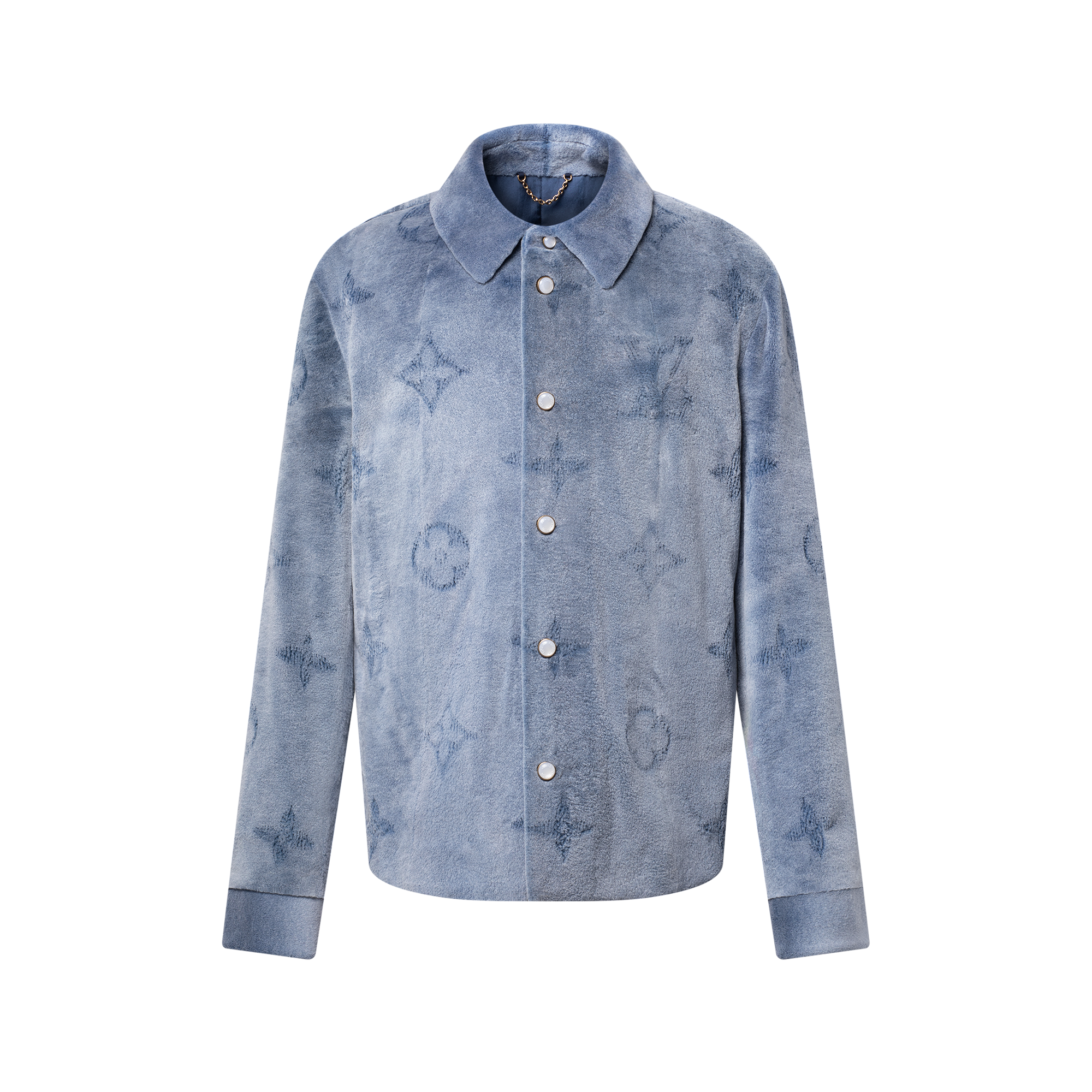 Mink Perforated Monogram Overshirt  in Men