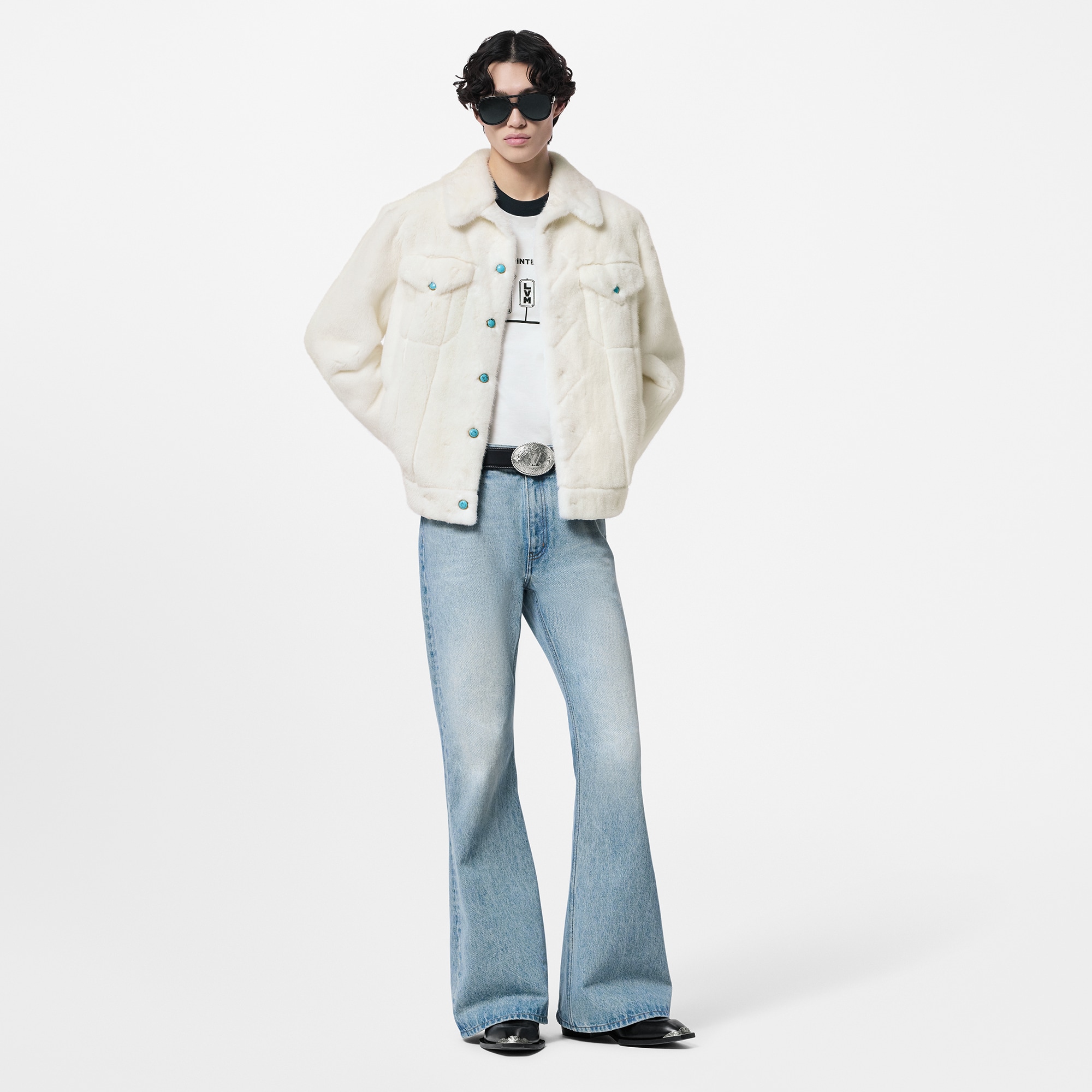 Mink Trucker Jacket  in Men