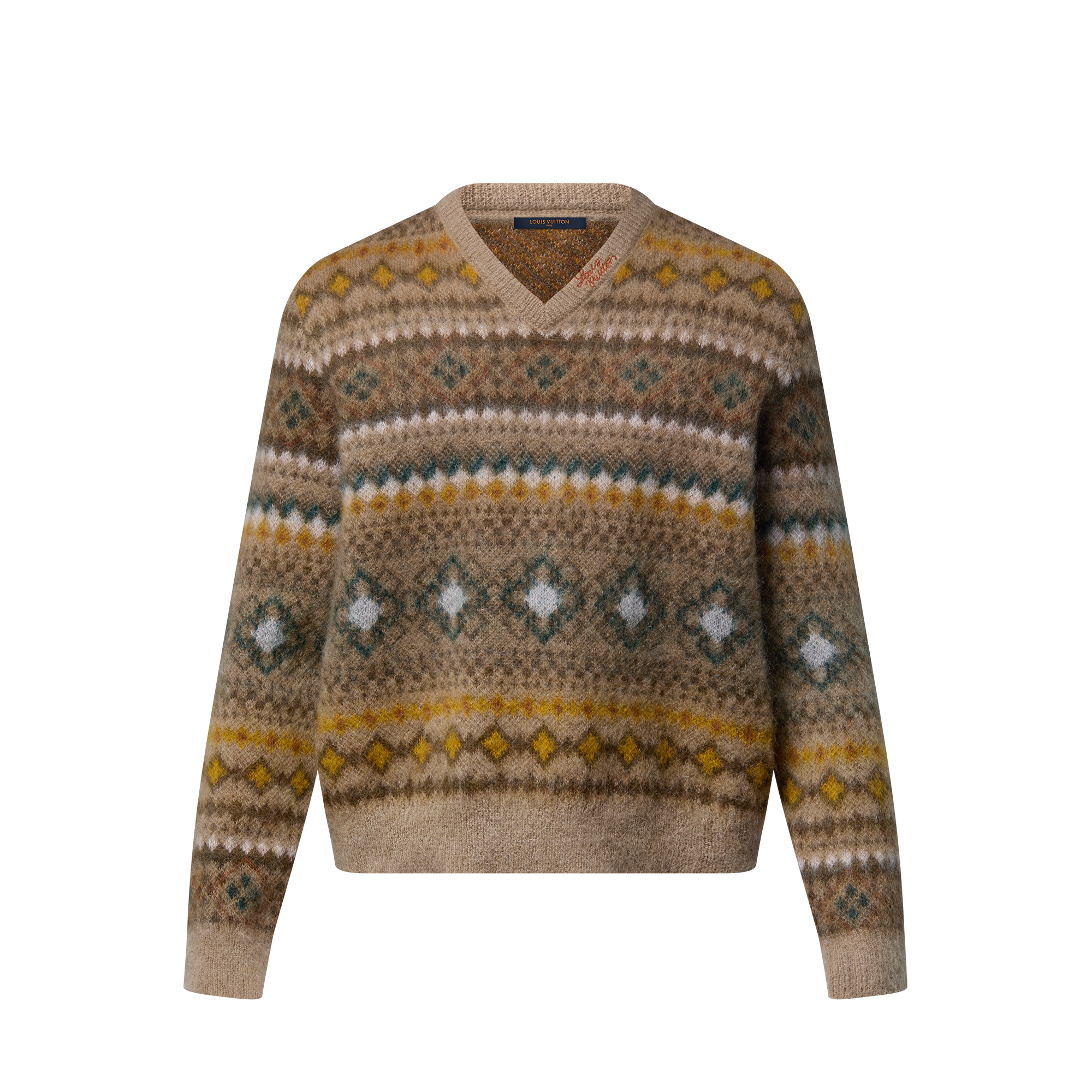 Mohair Blend Fair Isle Pullover   in Men