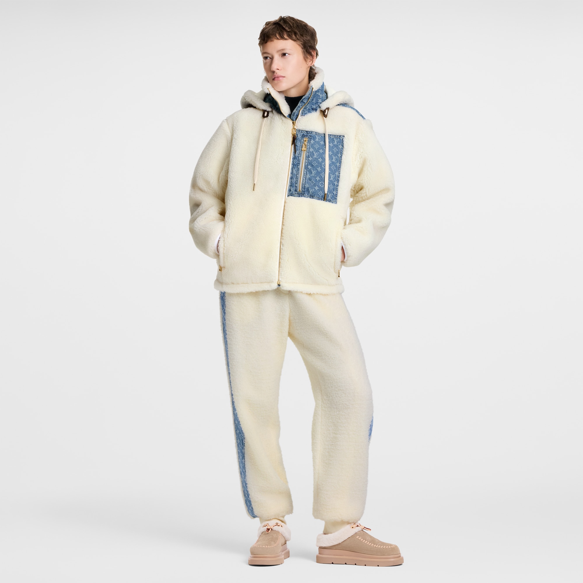 سترة من الصوف بنقشة Monogram Accent  in النساء