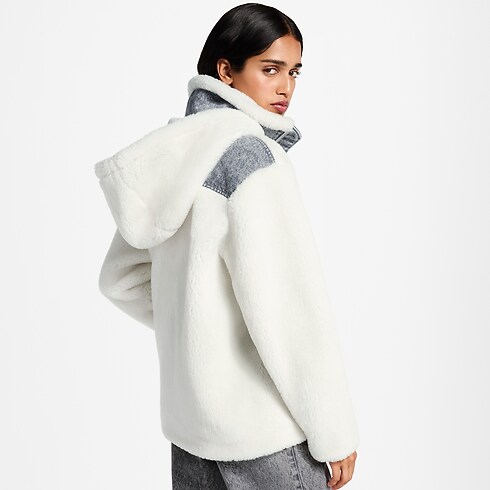 Monogram Accent Fleece Jacket cropped worn view