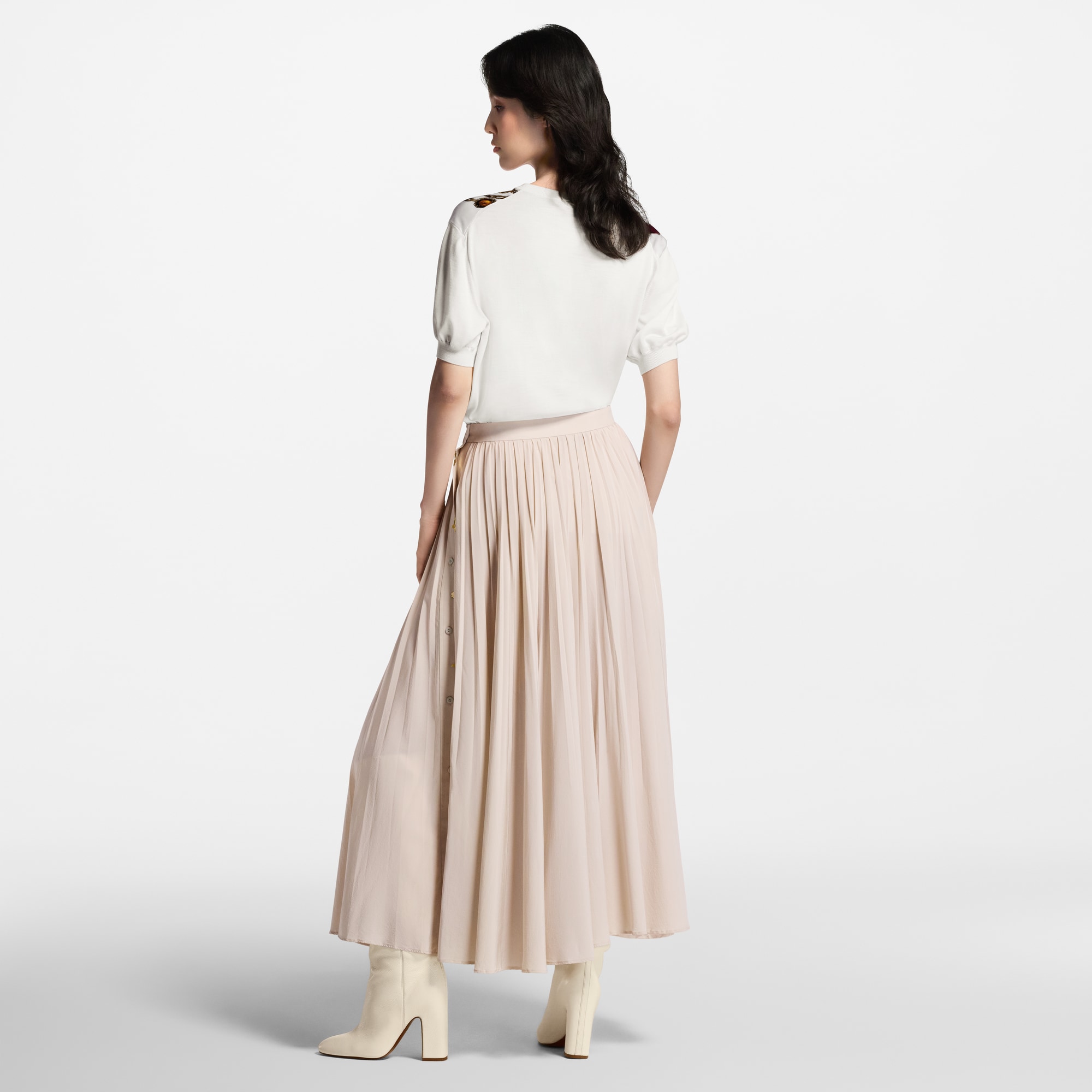 Monogram Accent Pleated Skirt  in Women