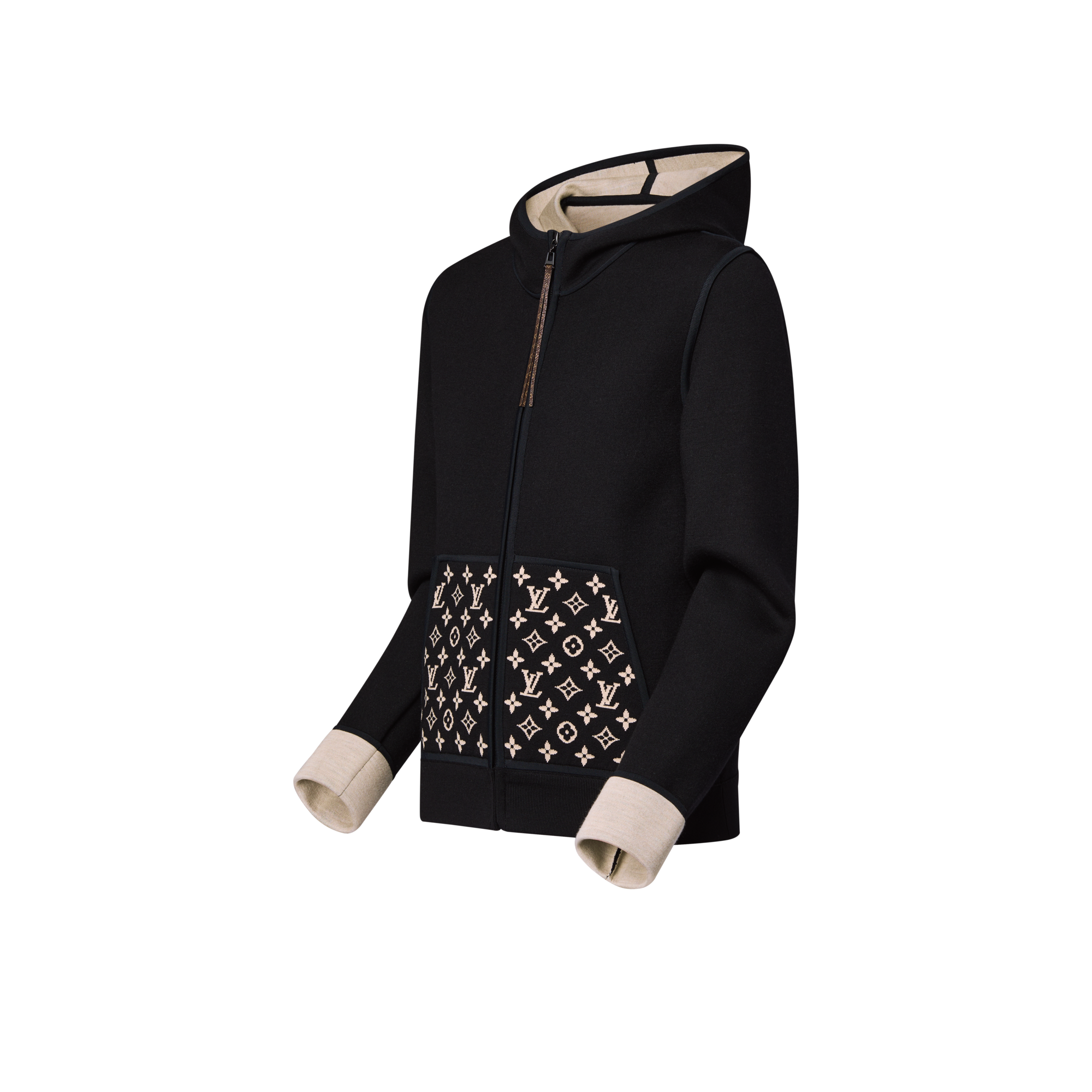 Monogram Accent Zip-Up Hoodie  in Women