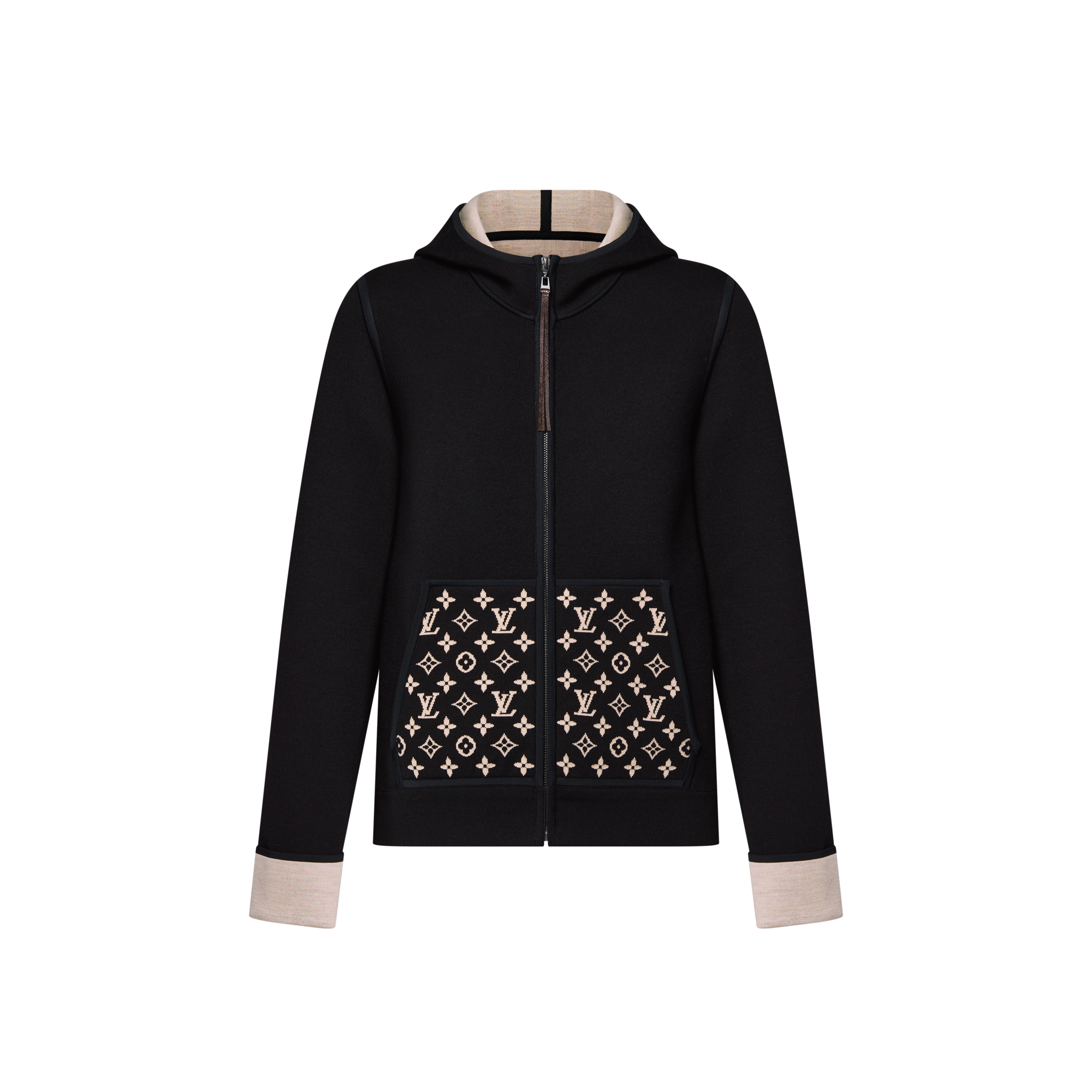 Monogram Accent Zip-Up Hoodie  in Women