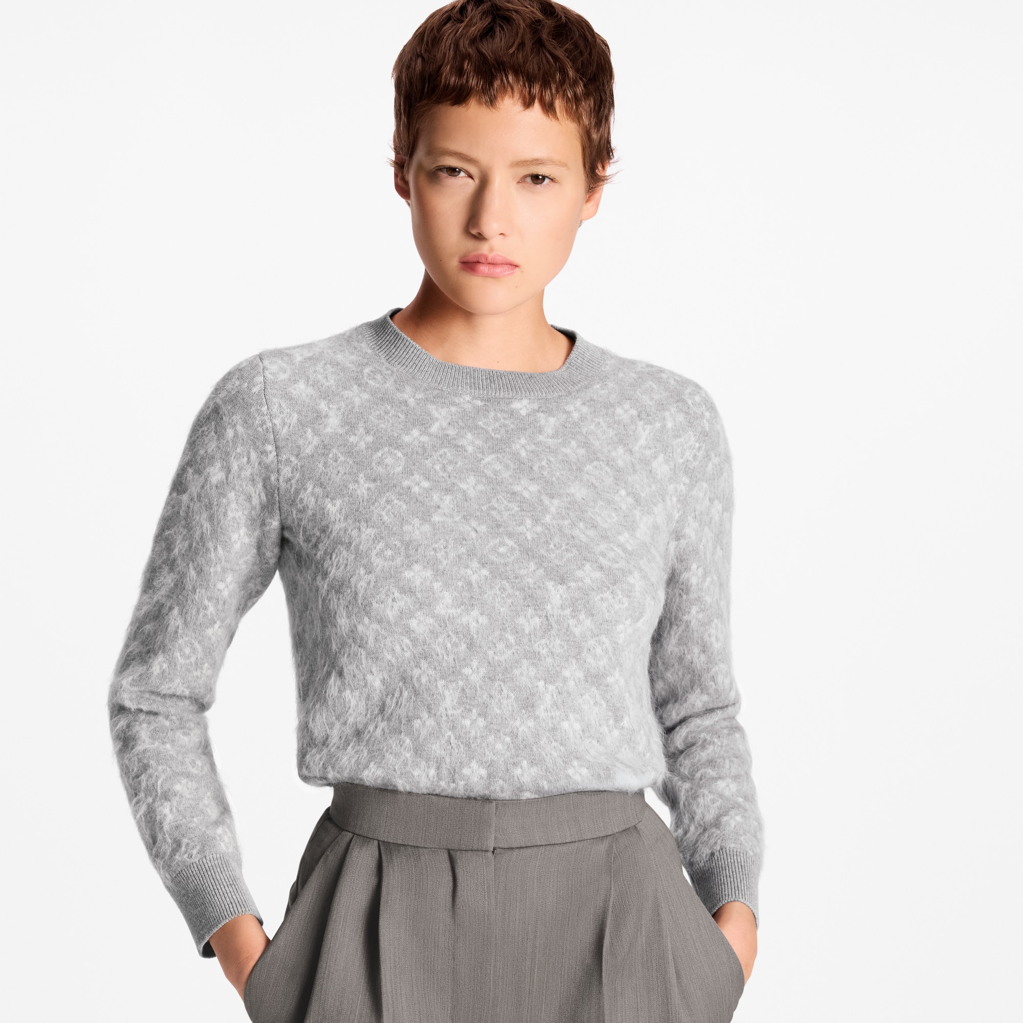 Monogram Brushed Knit Sweater  in Women